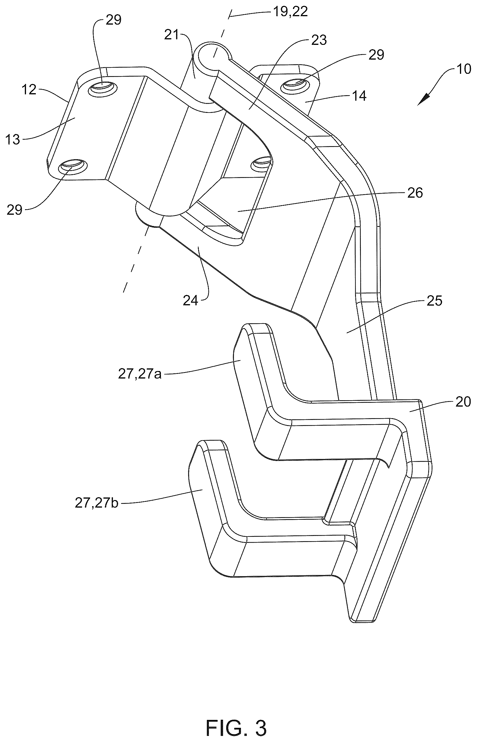Patent US12410885 Figure 3 – Ceiling mounted plastic storage bin holder