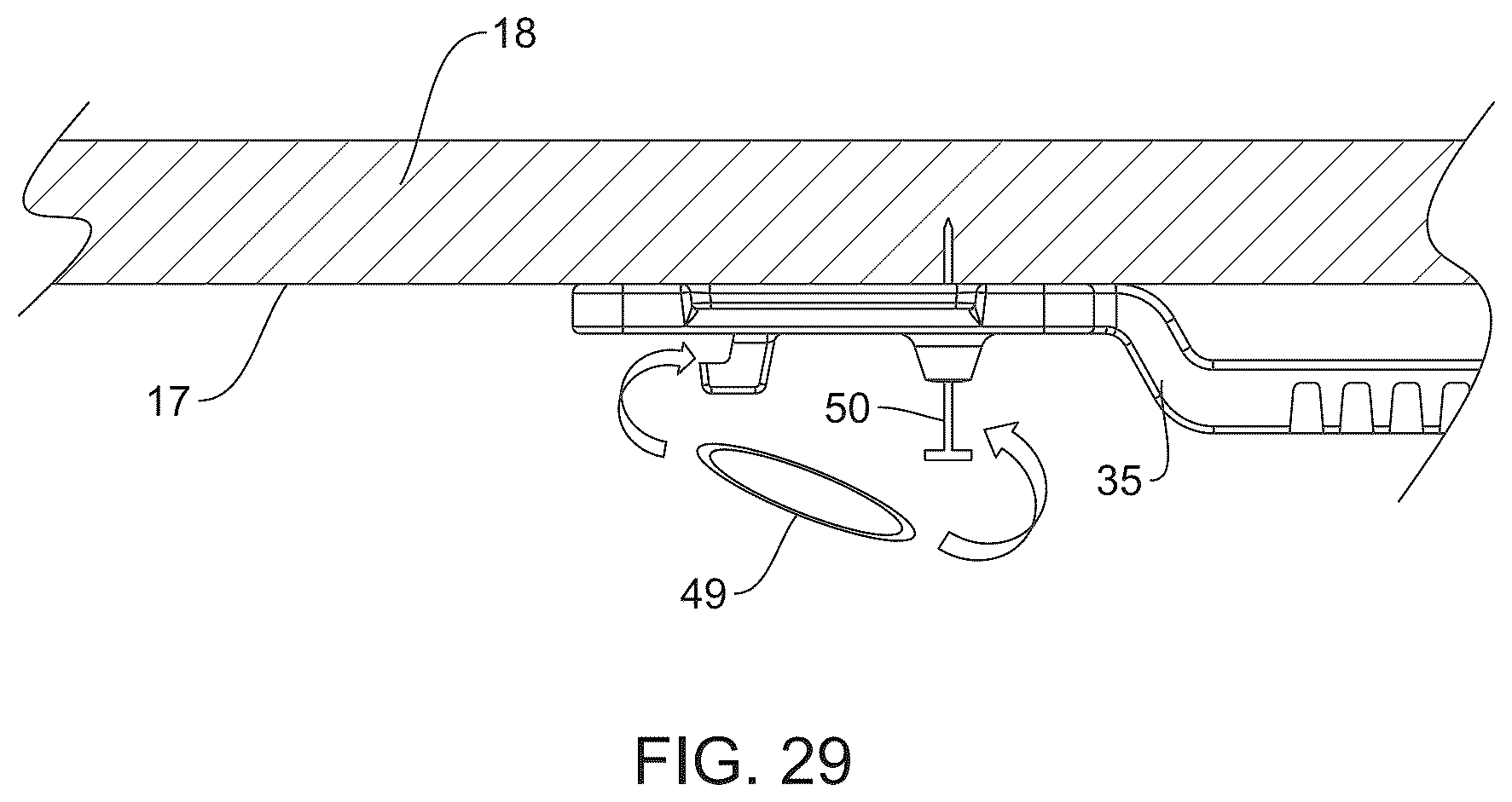 Patent US12410885 Figure 16 – Ceiling mounted plastic storage bin holder