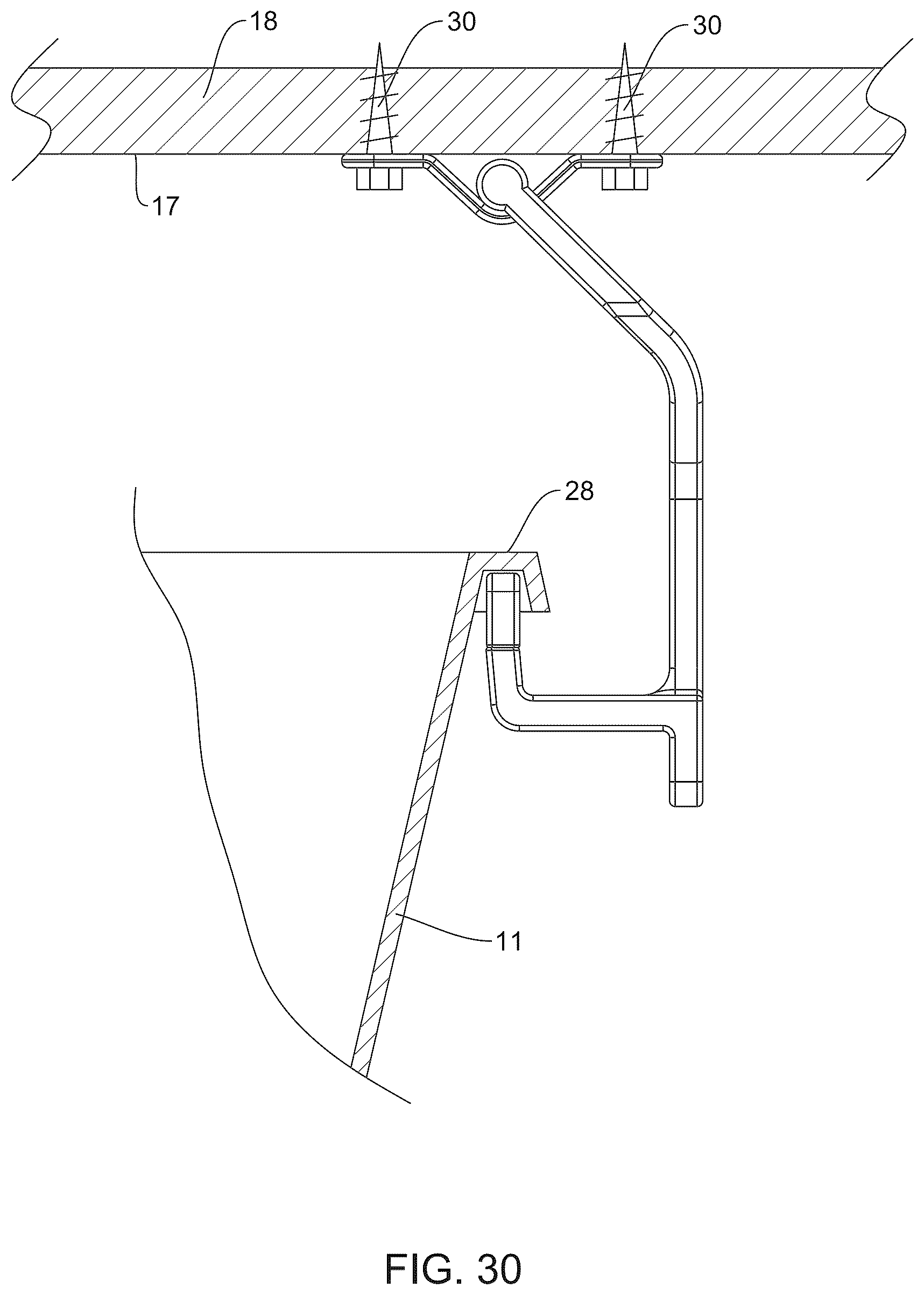 Patent US12410885 Figure 17 – Ceiling mounted plastic storage bin holder