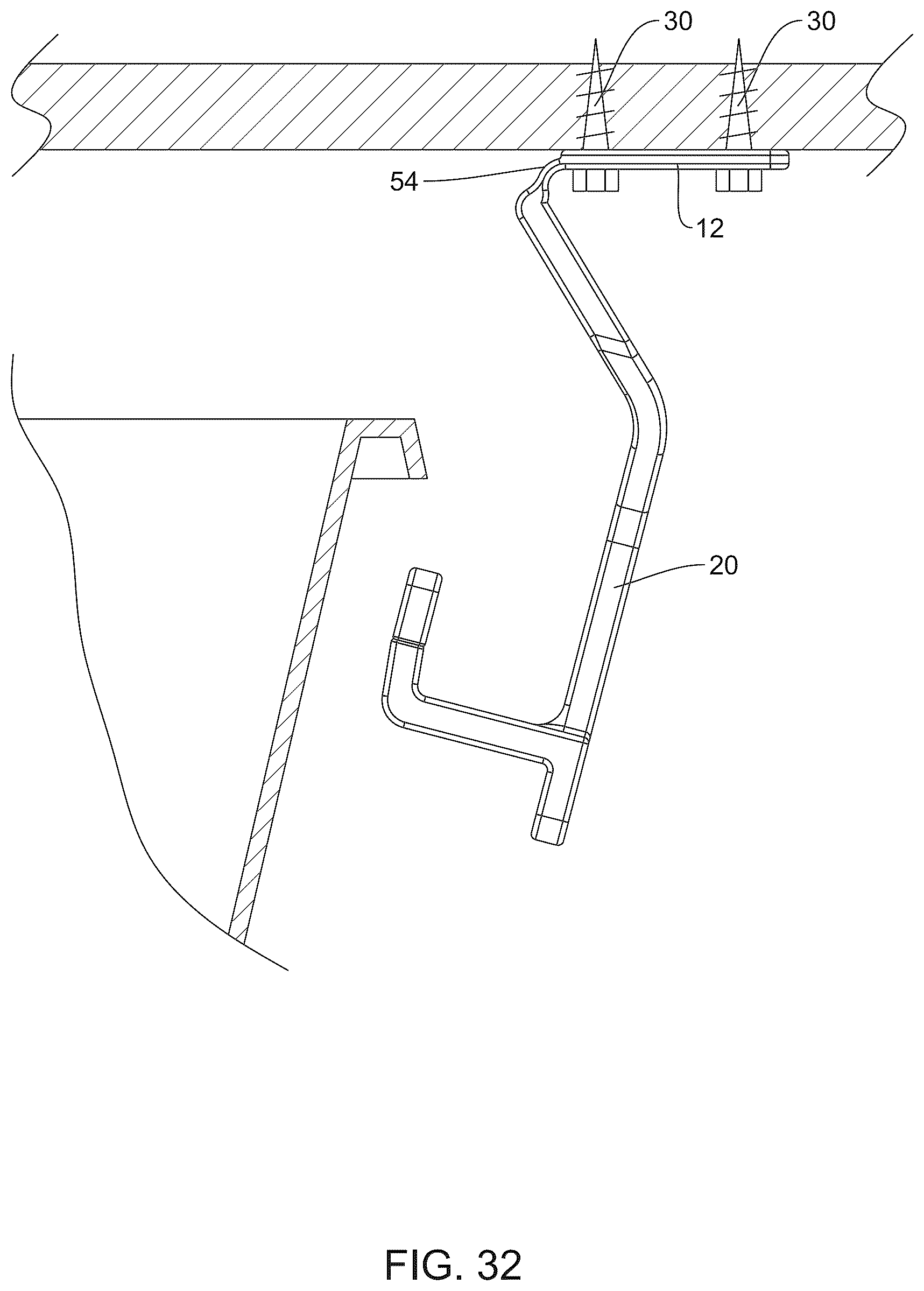 Patent US12410885 Figure 19 – Ceiling mounted plastic storage bin holder