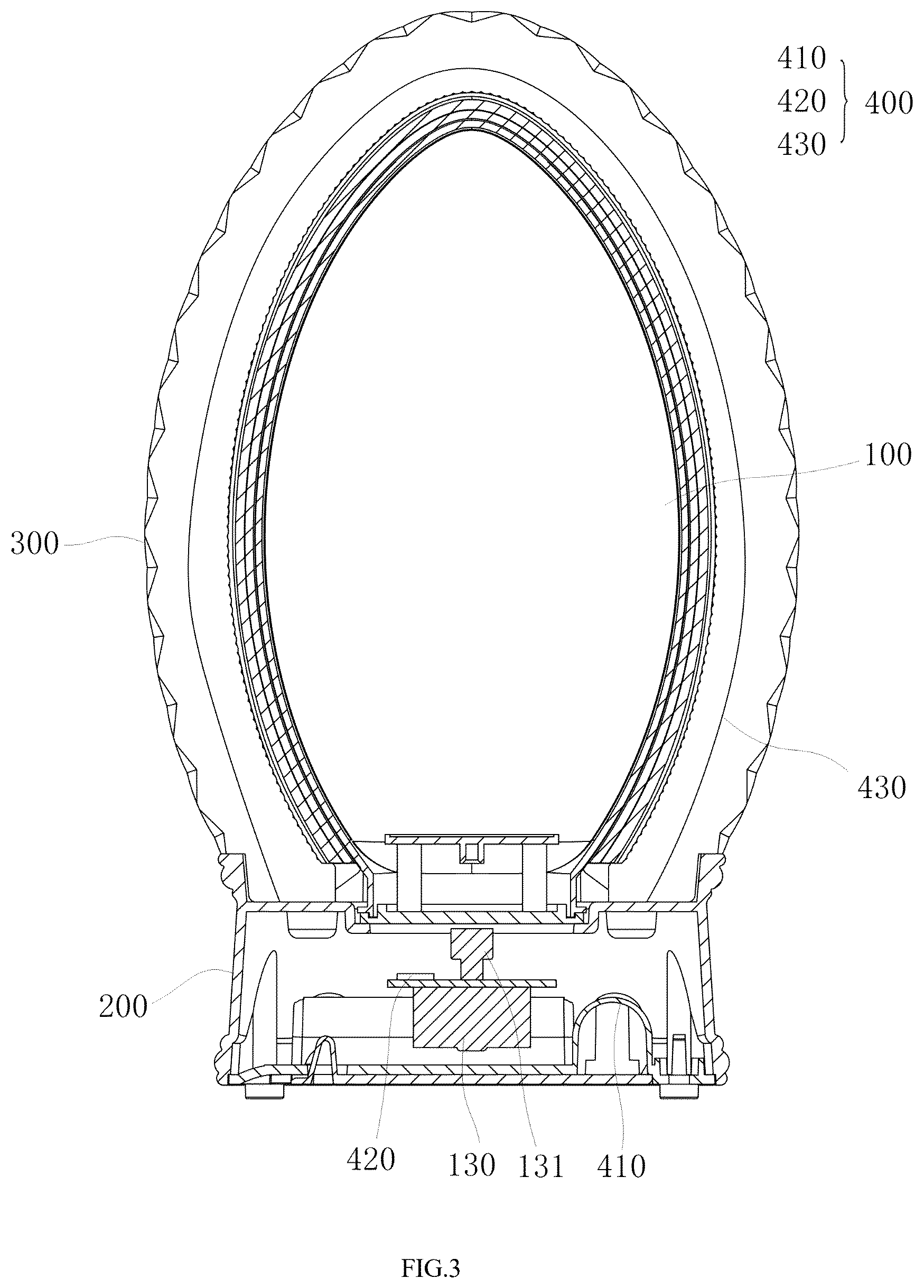 Patent US12410897 Figure 3 – Light and shadow structure of the decoration for water lamp