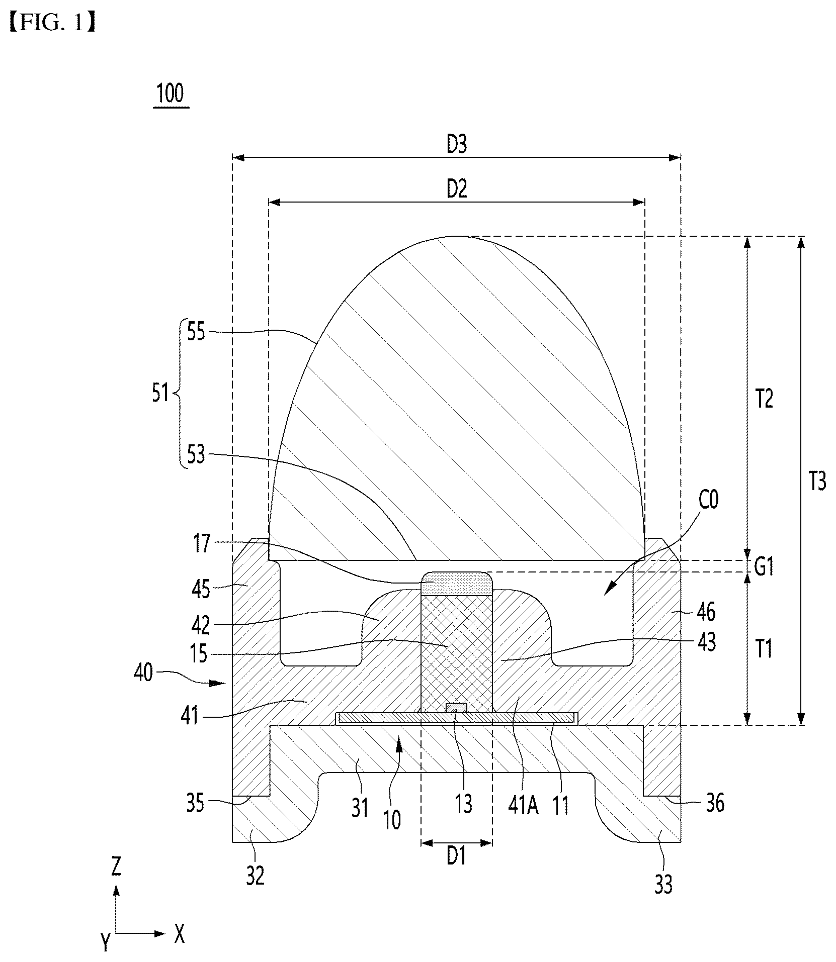 Patent US12410901 Figure 1 – Lighting device