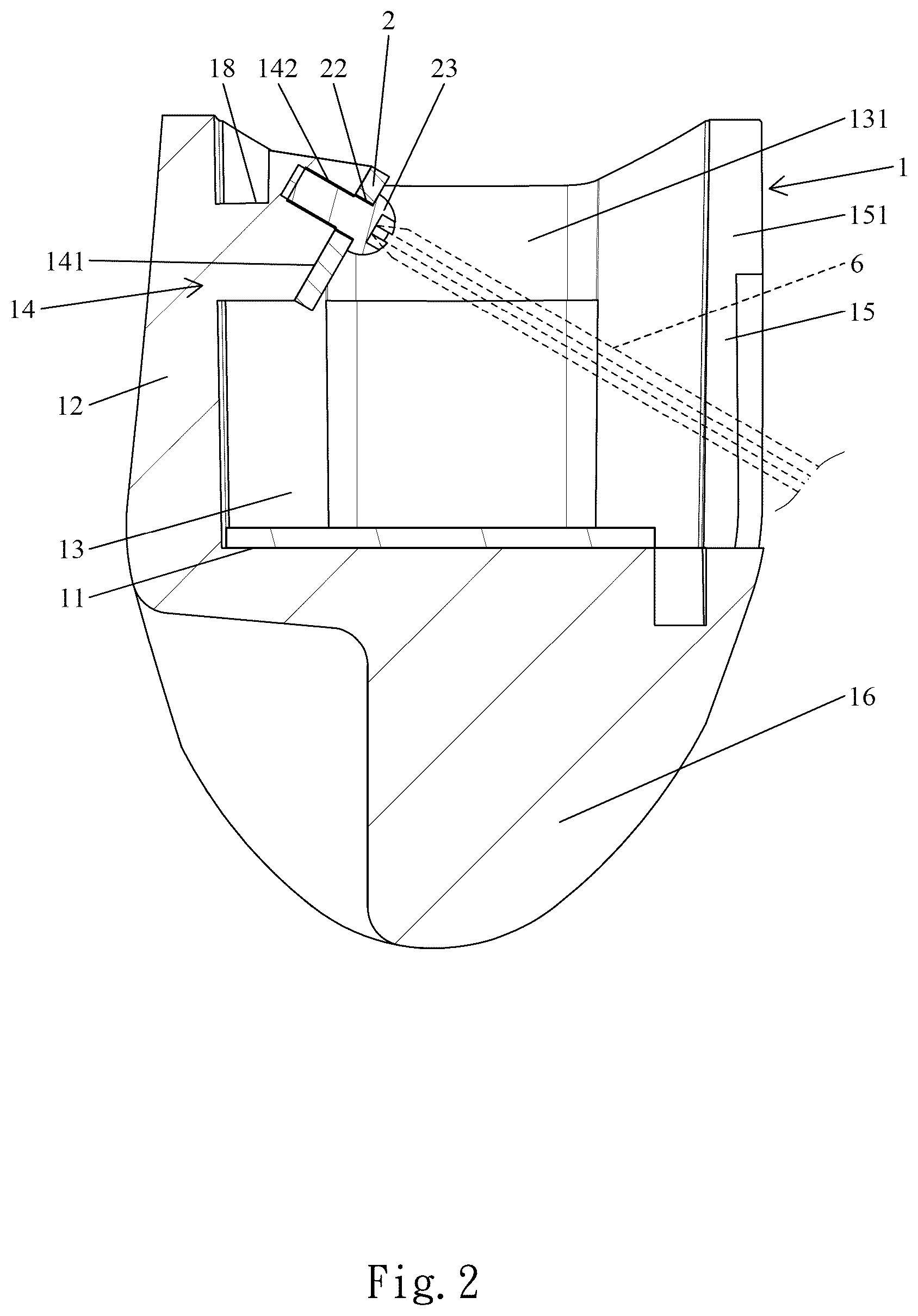 Patent US12410902 Figure 2 – Vehicle lamp