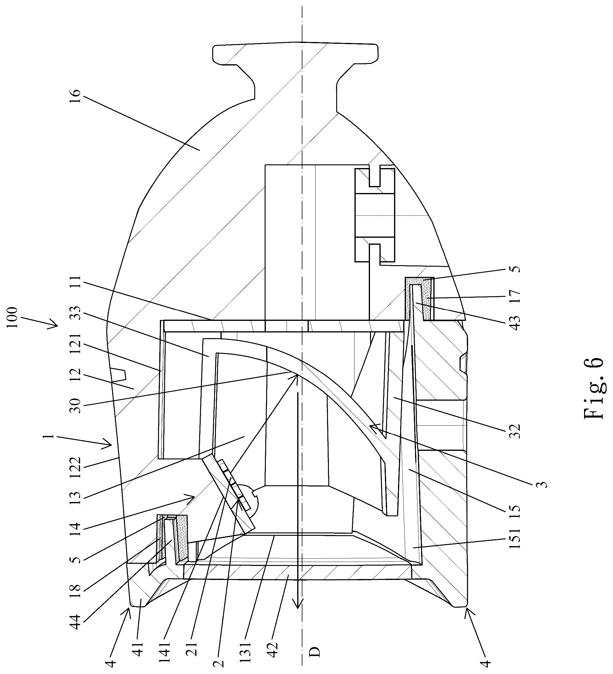 Patent US12410902 Figure 6 – Vehicle lamp