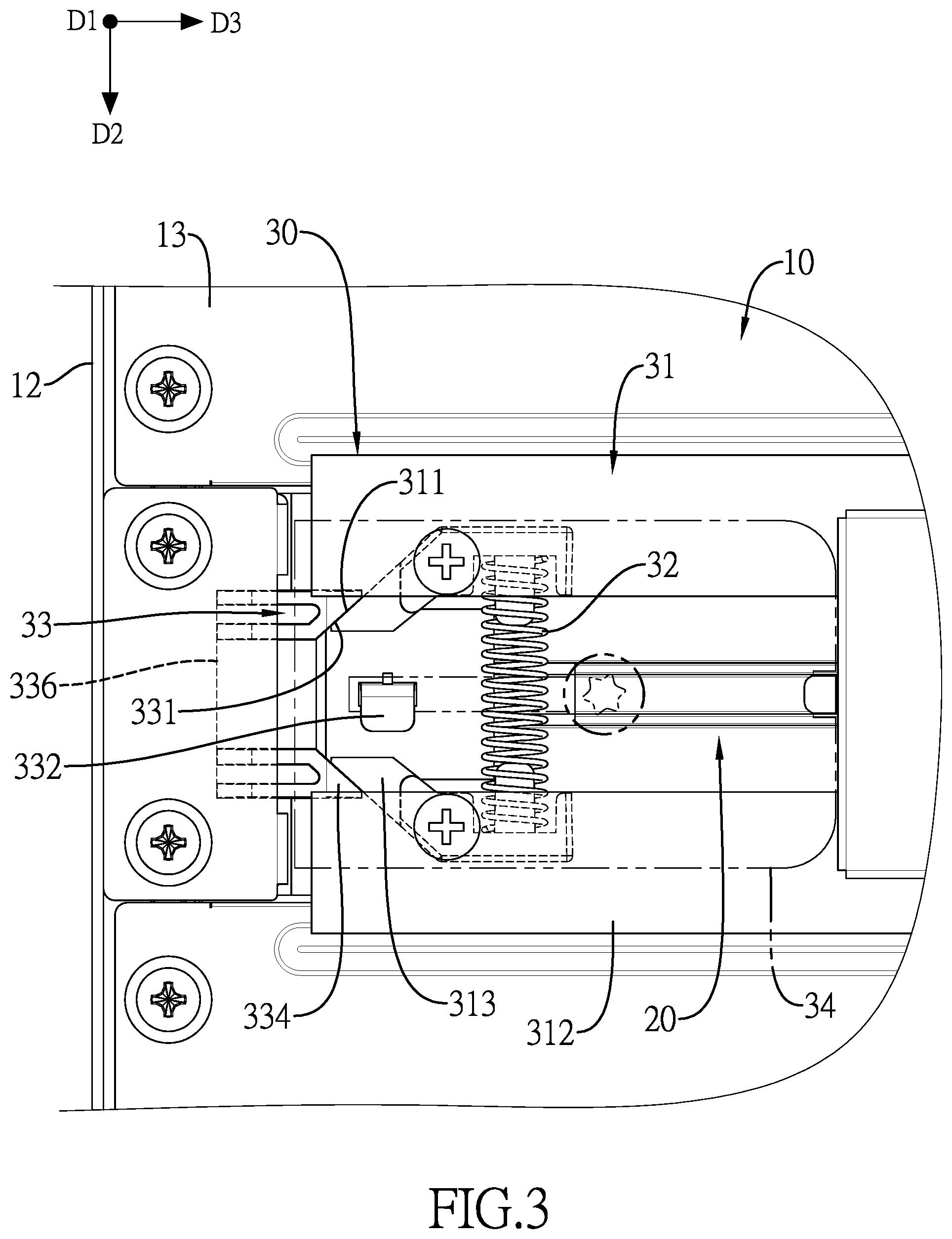 Patent US12410905 Figure 3 – Assembly structure and lighting device