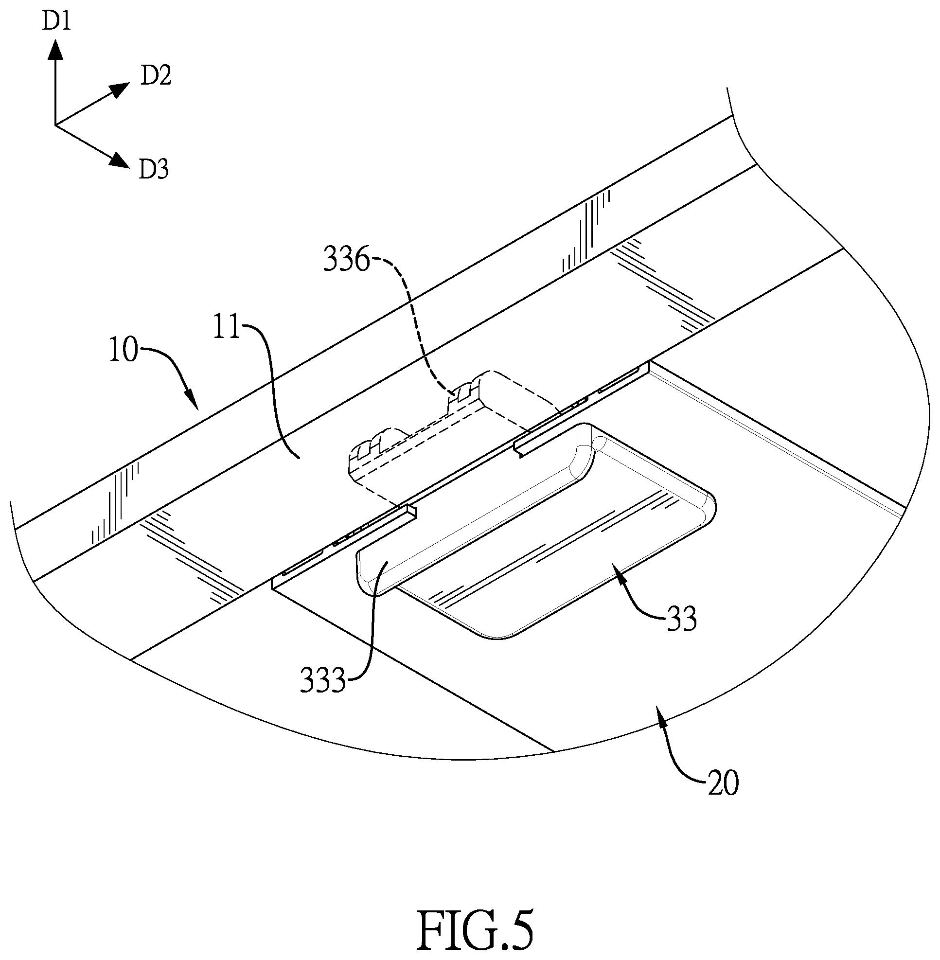 Patent US12410905 Figure 5 – Assembly structure and lighting device