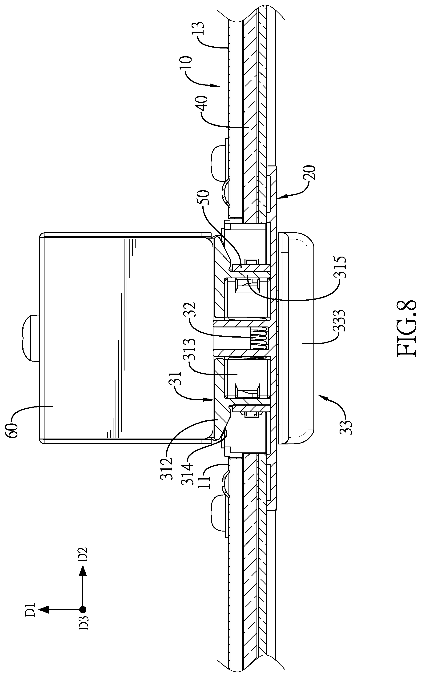 Patent US12410905 Figure 8 – Assembly structure and lighting device