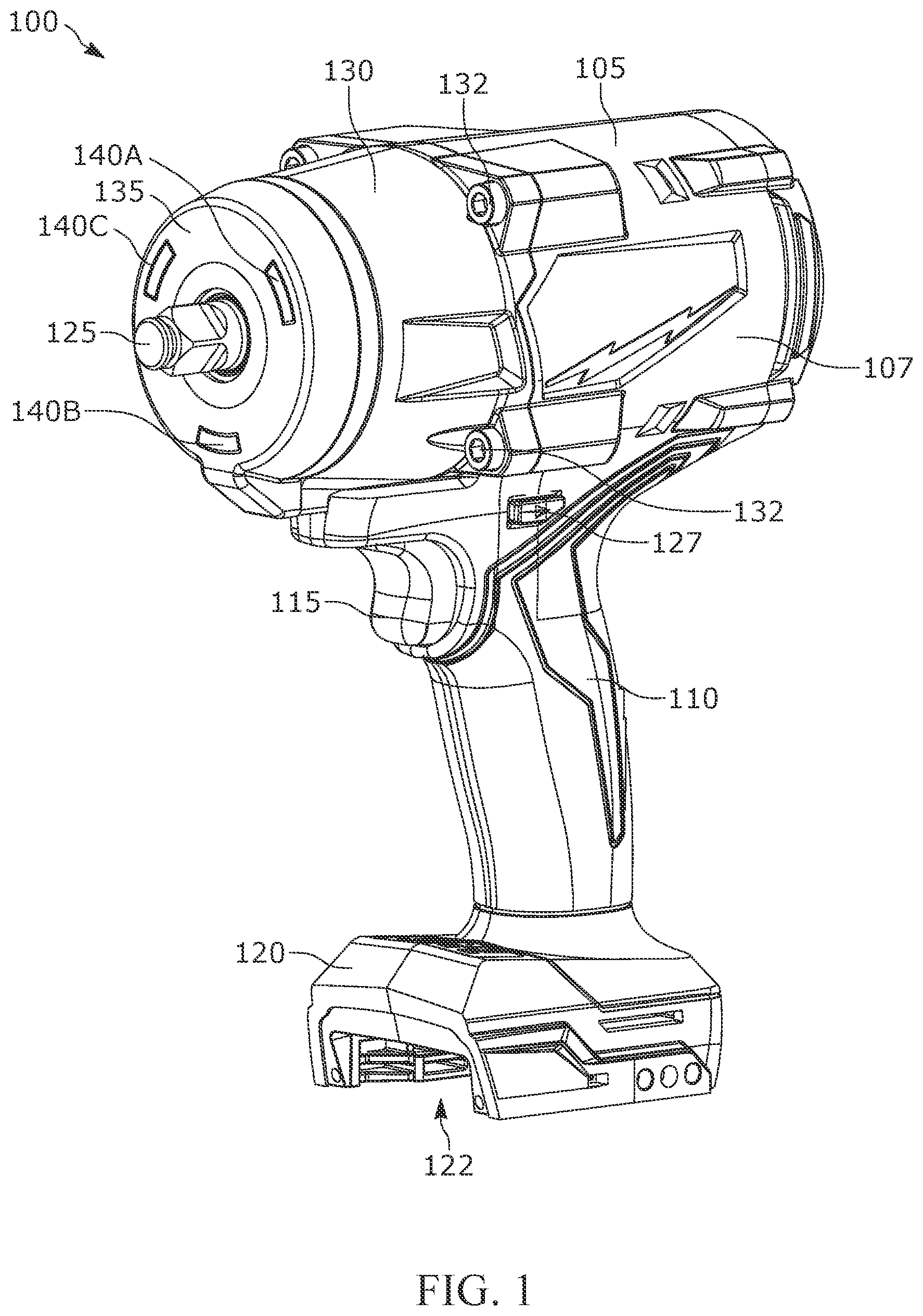 Patent US12410912 — Shadowless lighting system for a handheld power tool — Figure 1