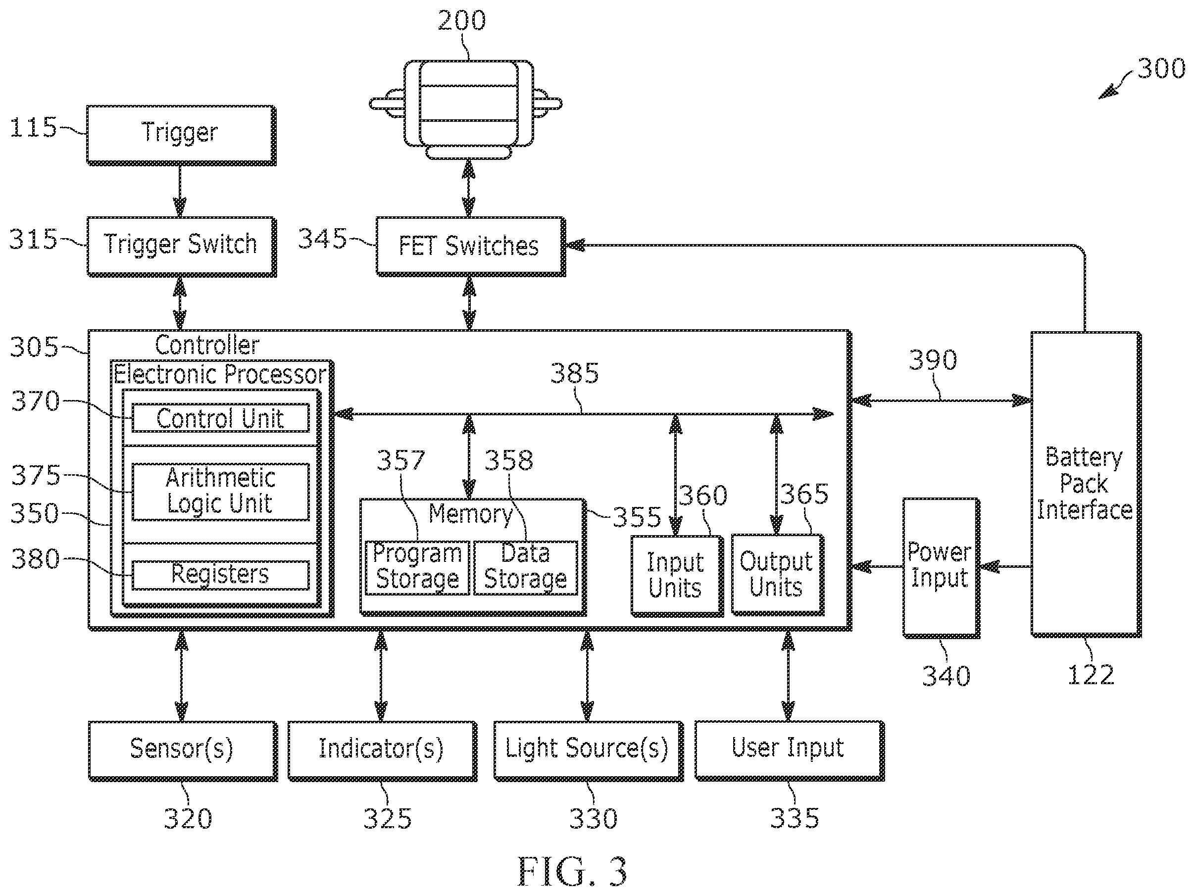 Patent US12410912 Figure 3 – Shadowless lighting system for a handheld power tool