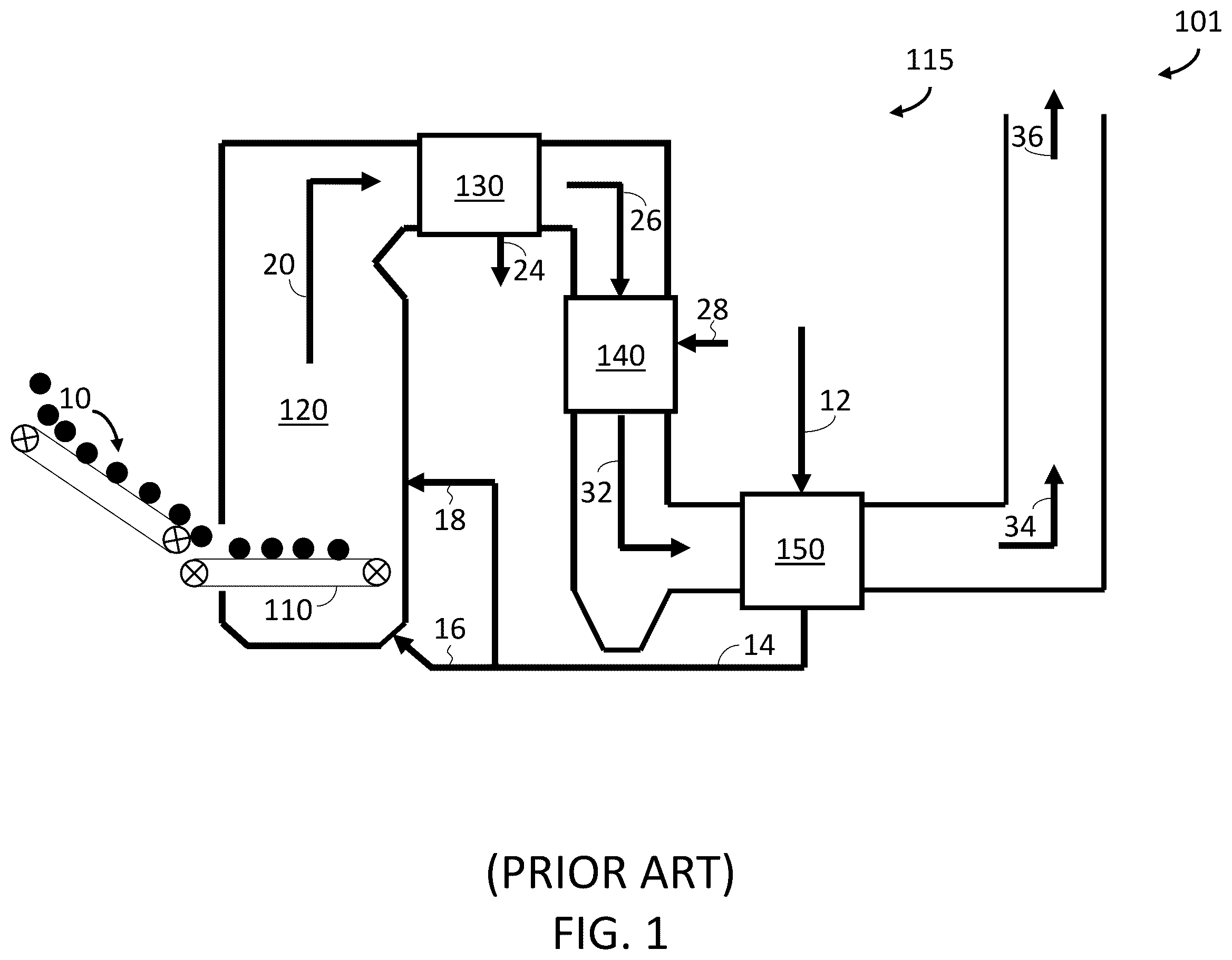 Patent US12410914 Figure 1 – System and method for combusting high-moisture fuel to generate steam