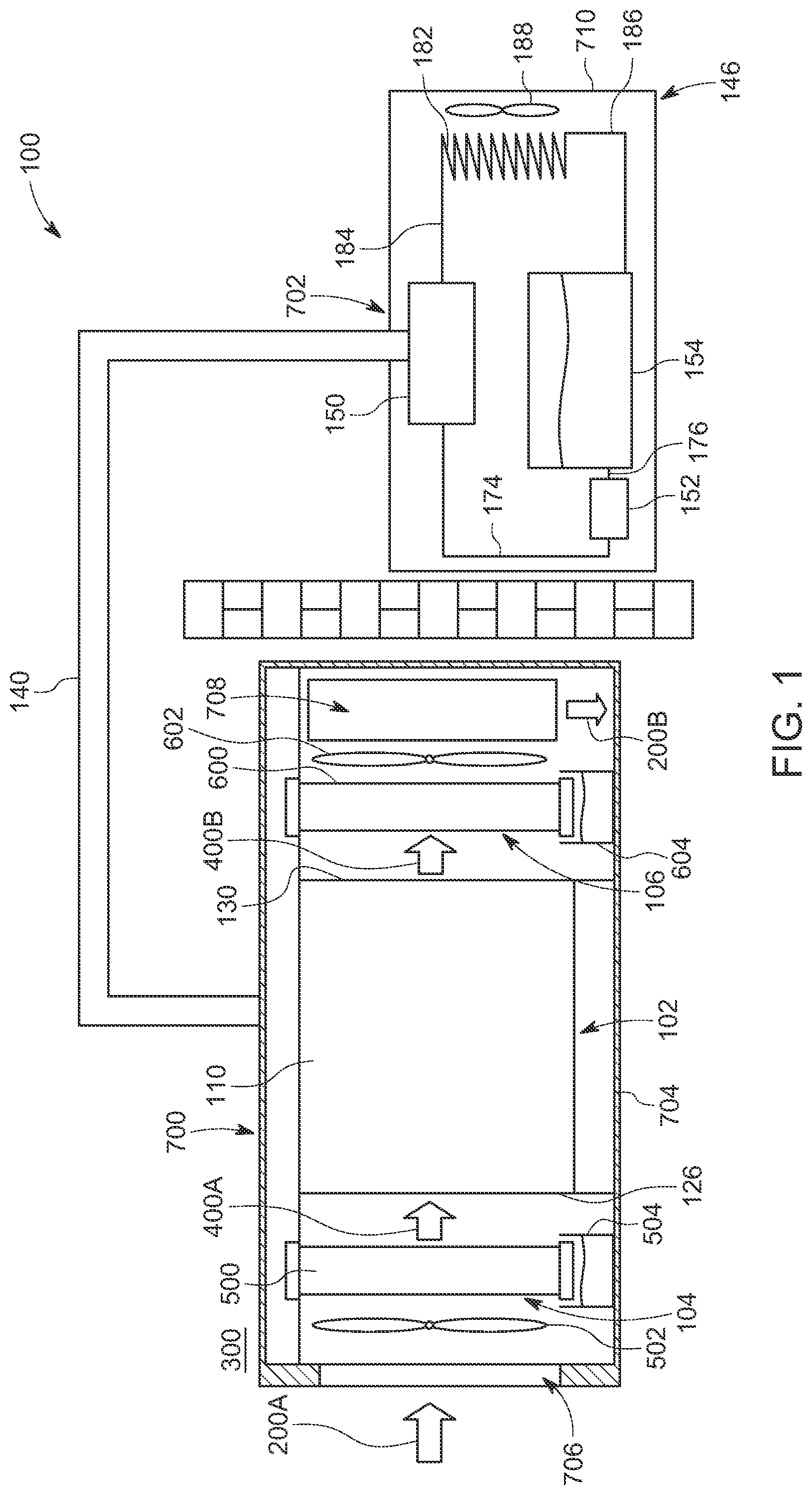 Patent US12410923 Figure 1 – Dehumidification system
