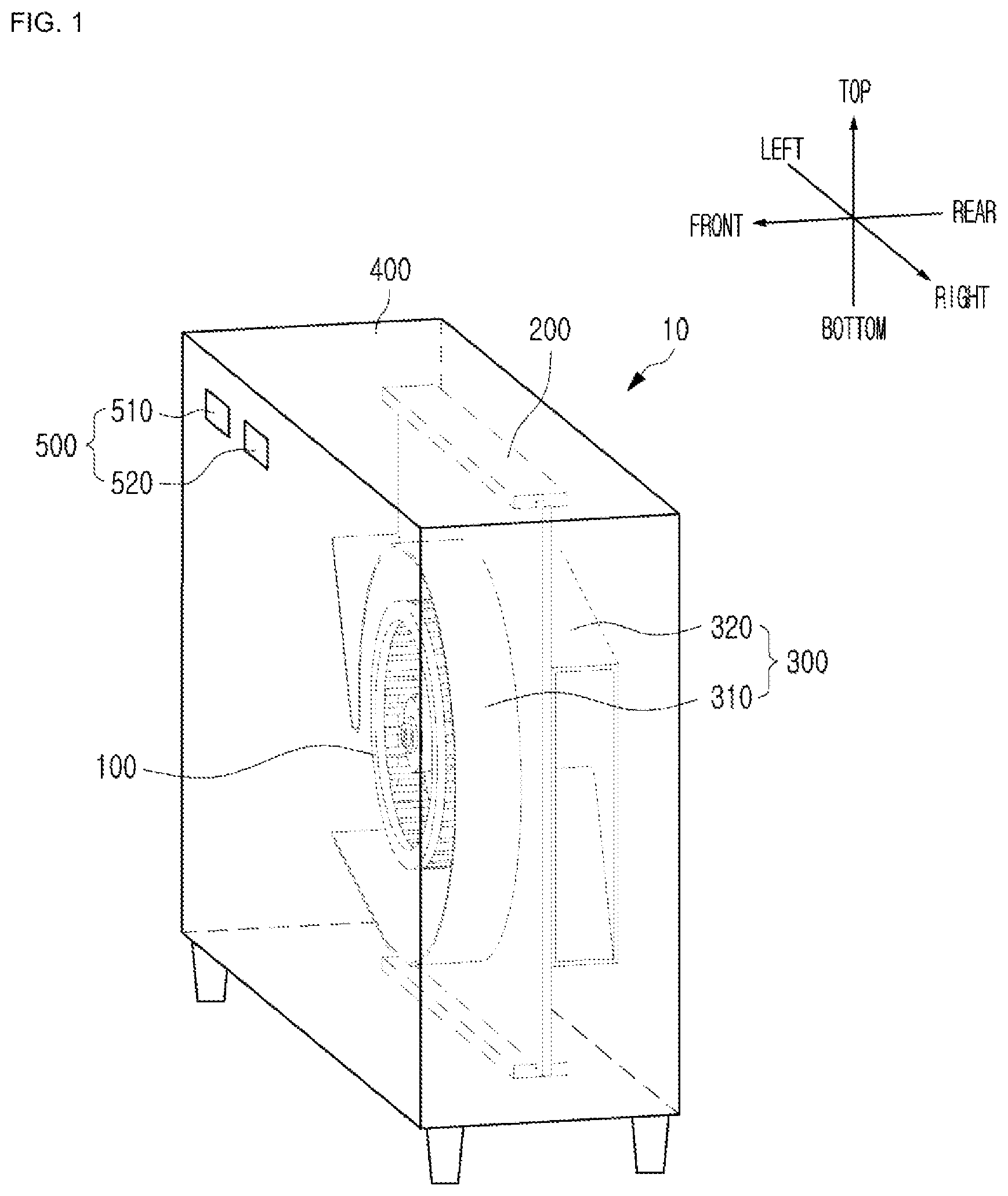 Patent US12410924 Figure 1 – Air purifier including bidirectional discharge flow path and method of controlling the same