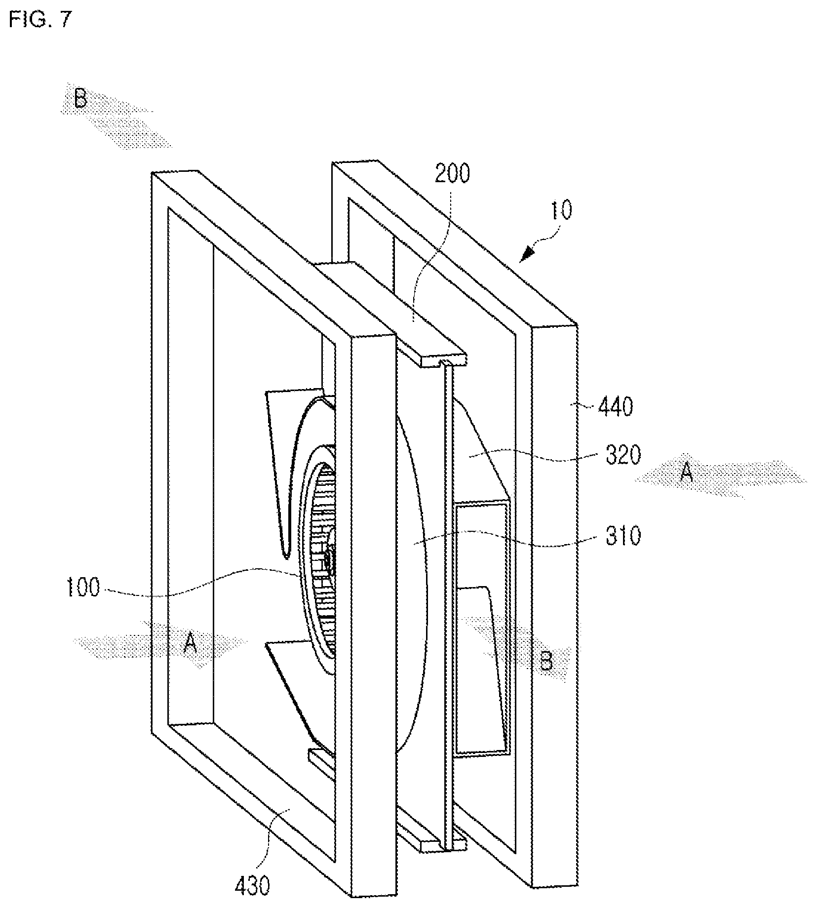 Patent US12410924 Figure 7 – Air purifier including bidirectional discharge flow path and method of controlling the same