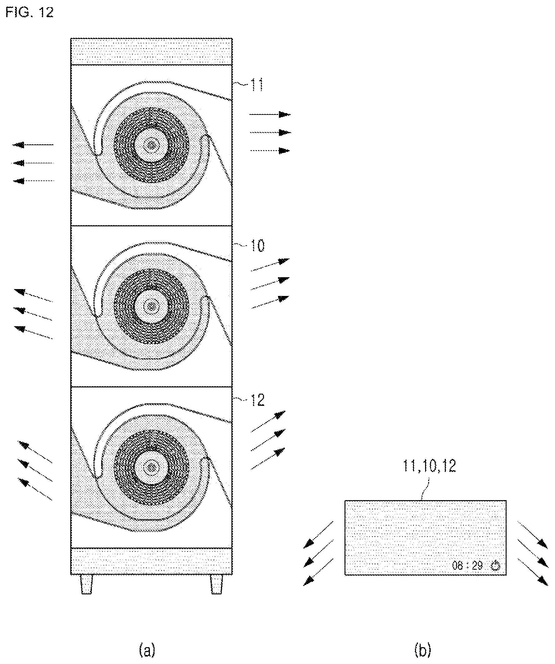 Patent US12410924 Figure 12 – Air purifier including bidirectional discharge flow path and method of controlling the same