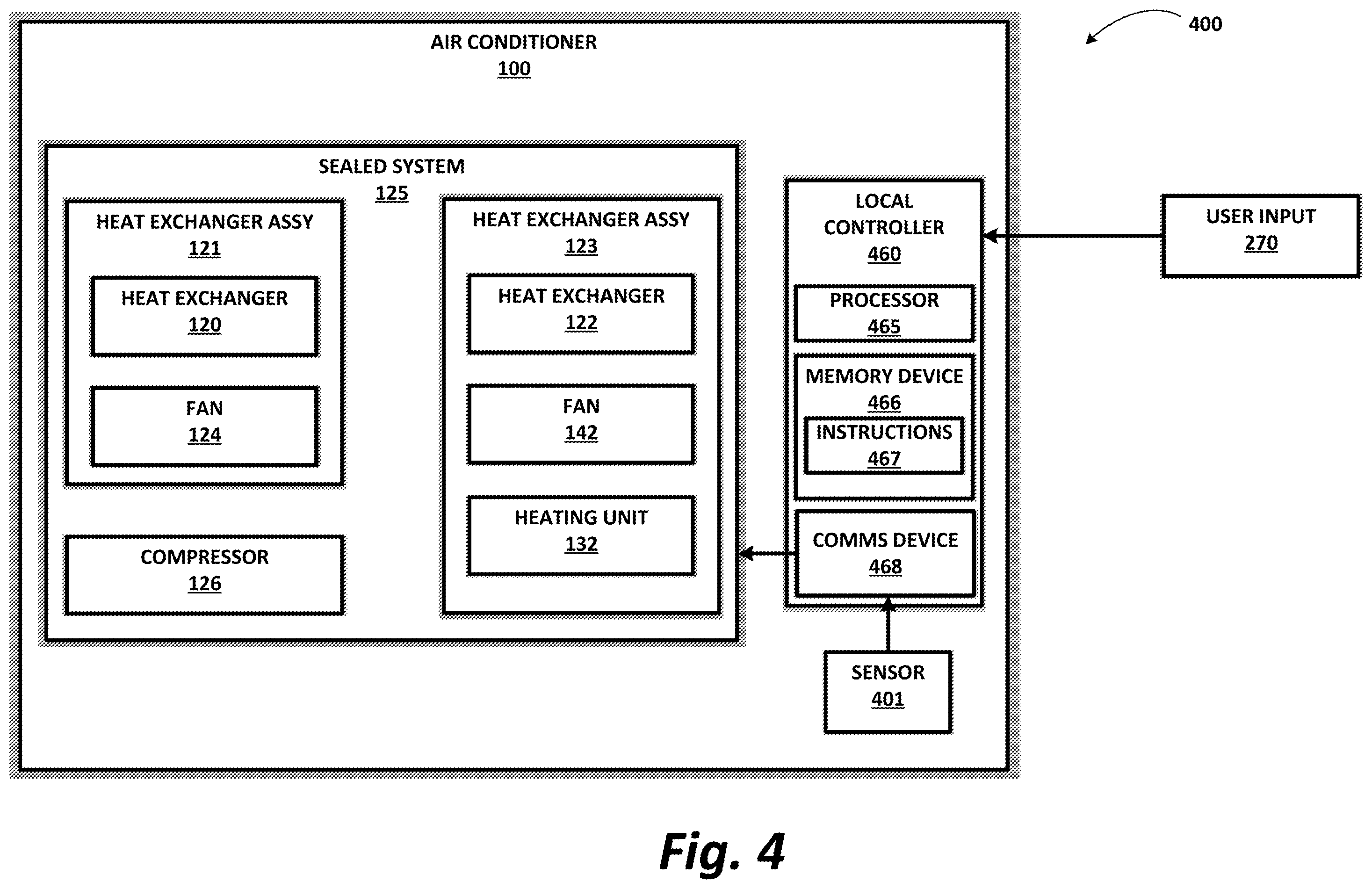 Patent US12410932 Figure 4 – Air conditioning appliance and method for control