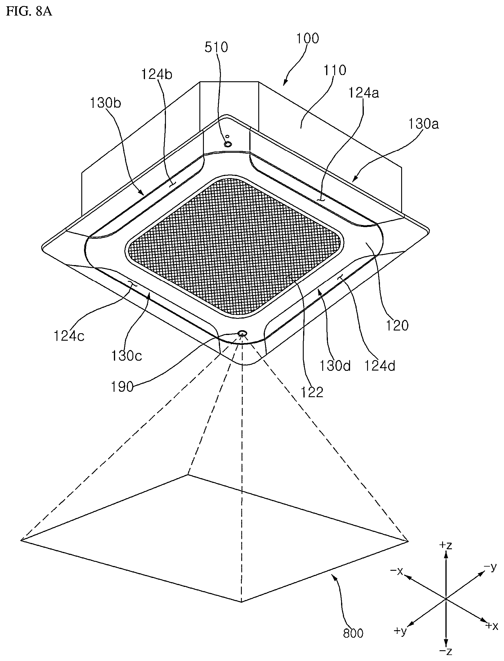 Patent US12410933 Figure 8 – Air conditioner and method for operating an air conditioner based on user activity