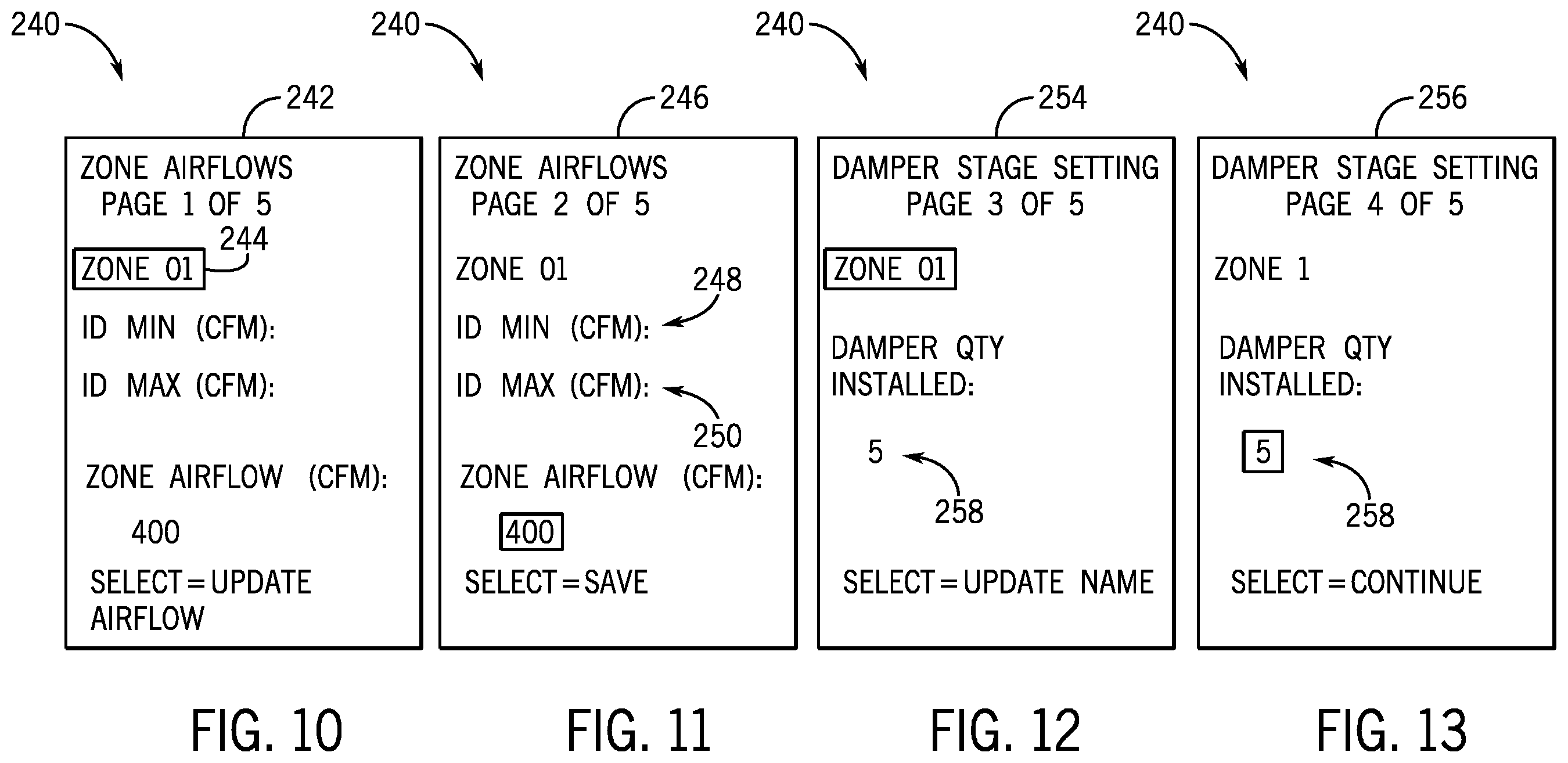 Patent US12410938 Figure 10 – Damper control systems and methods for a zoning system
