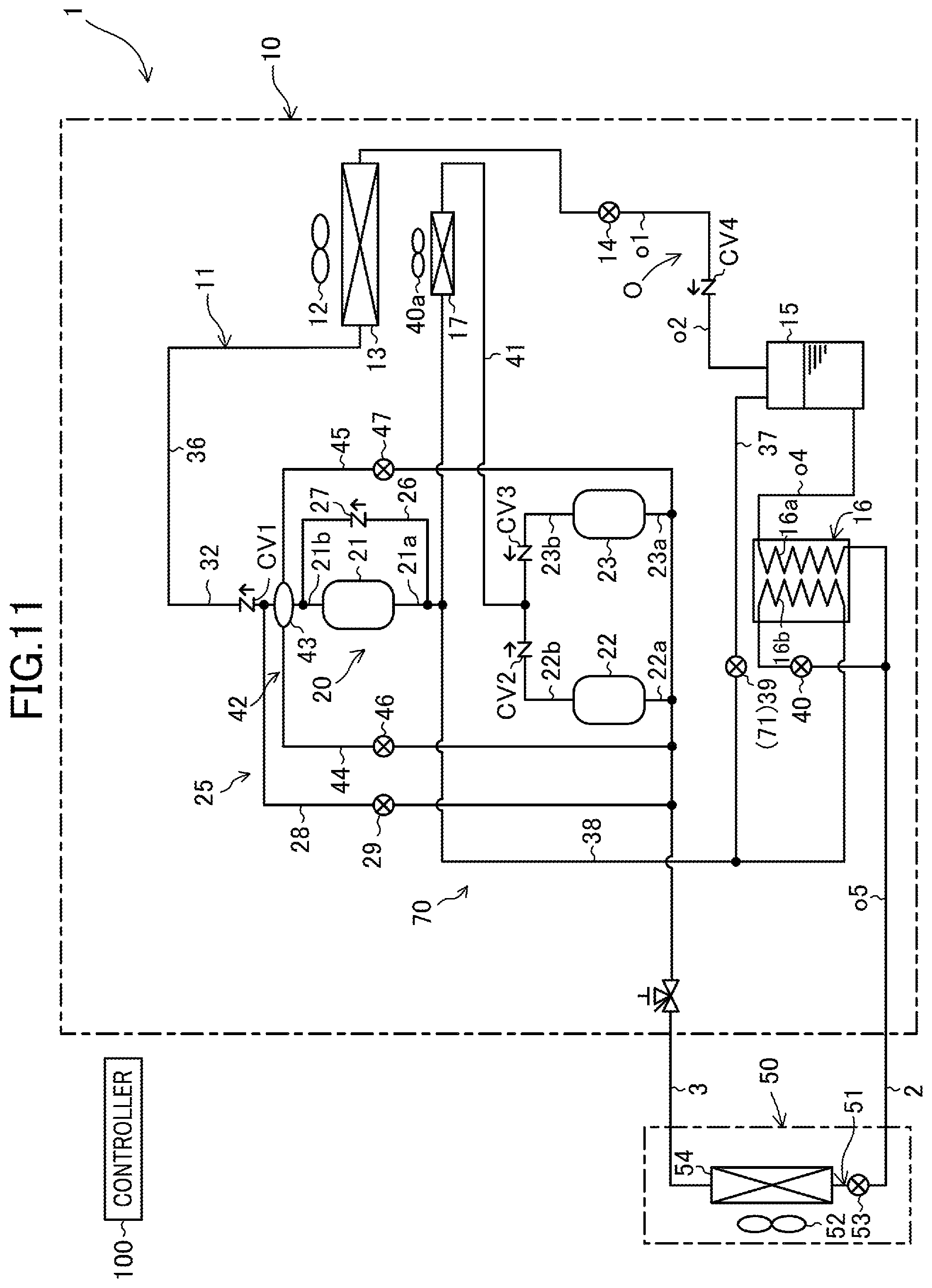 Patent US12410942 Figure 11 – Heat source unit and refrigeration apparatus