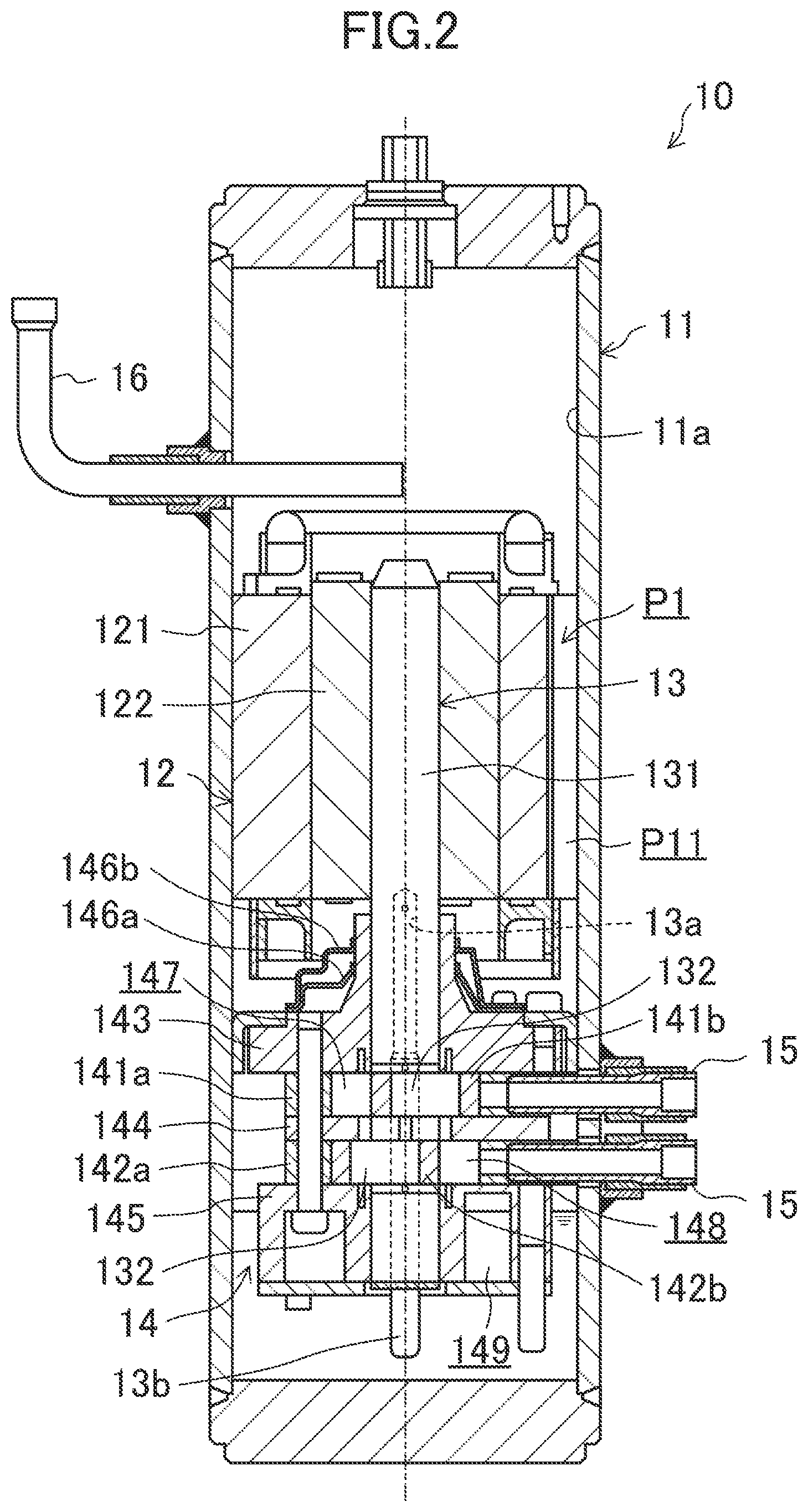 Patent US12410952 Figure 2 – Compressor device and refrigeration apparatus
