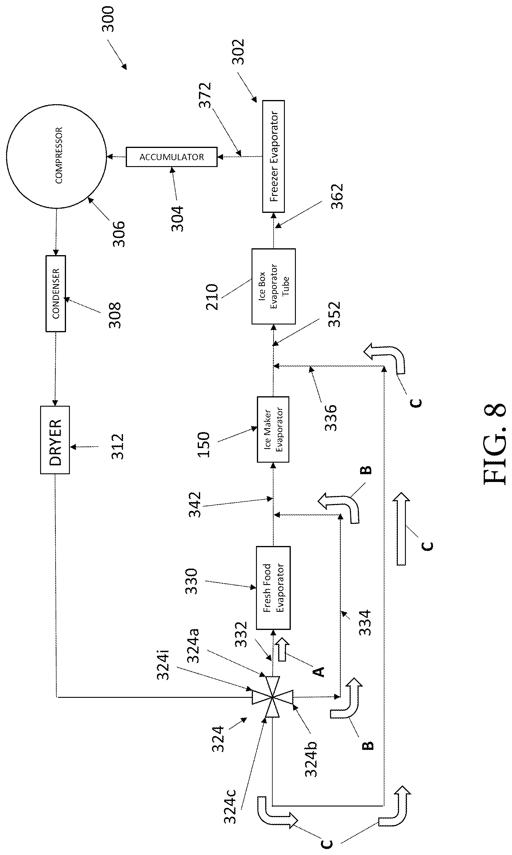Patent US12410961 Figure 9 – Direct cooling ice maker with cooling system