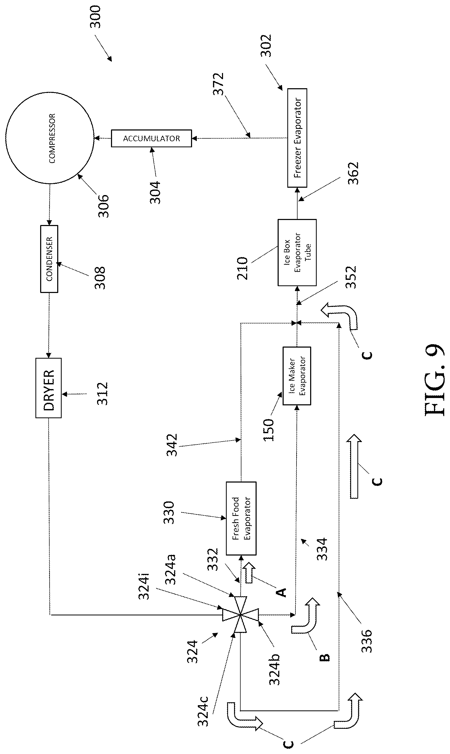 Patent US12410961 Figure 10 – Direct cooling ice maker with cooling system