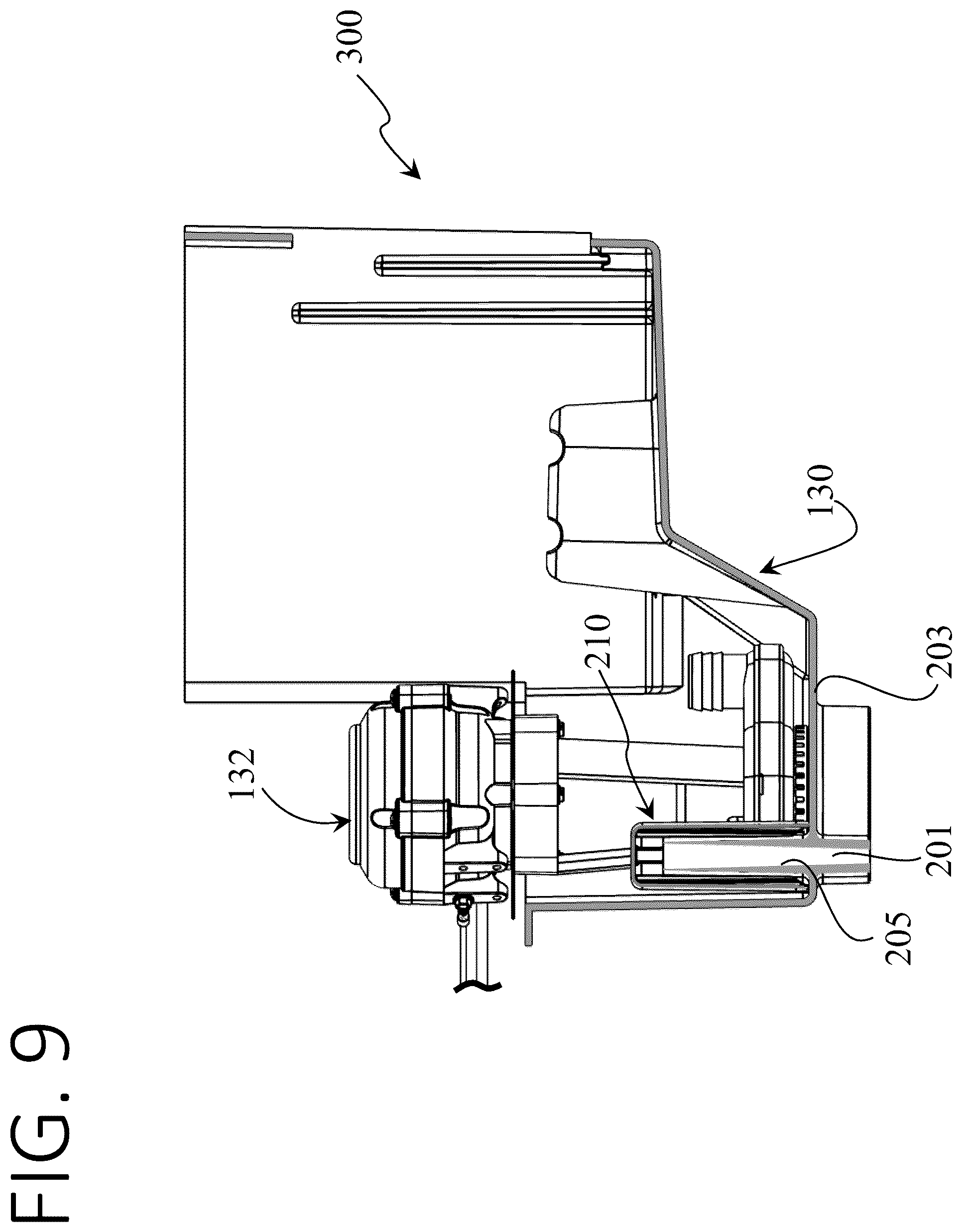 Patent US12410962 Figure 9 – Ice maker with stand pipe drain