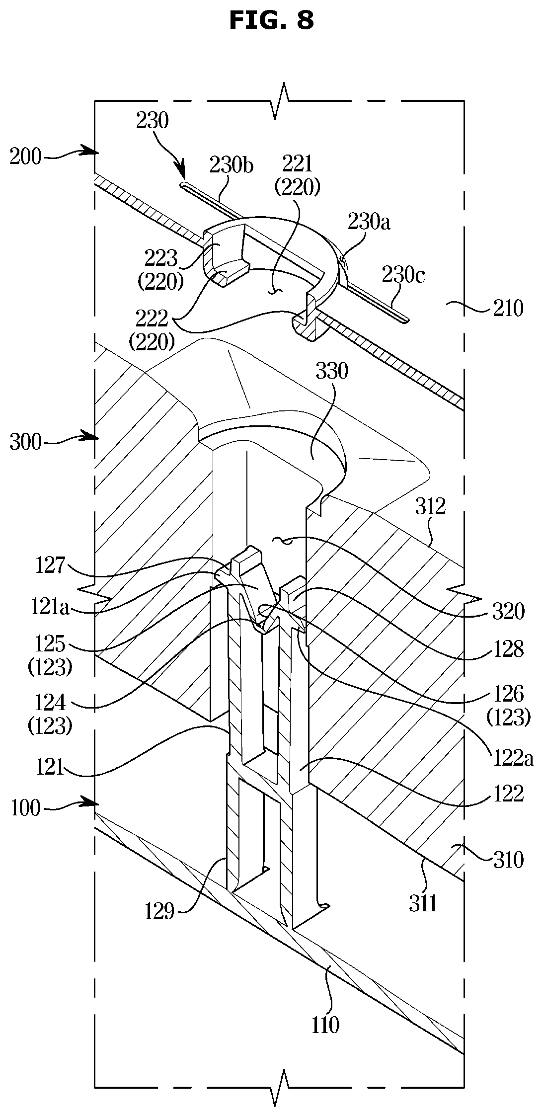 Patent US12410966 Figure 8 – Plate assembly and home appliance