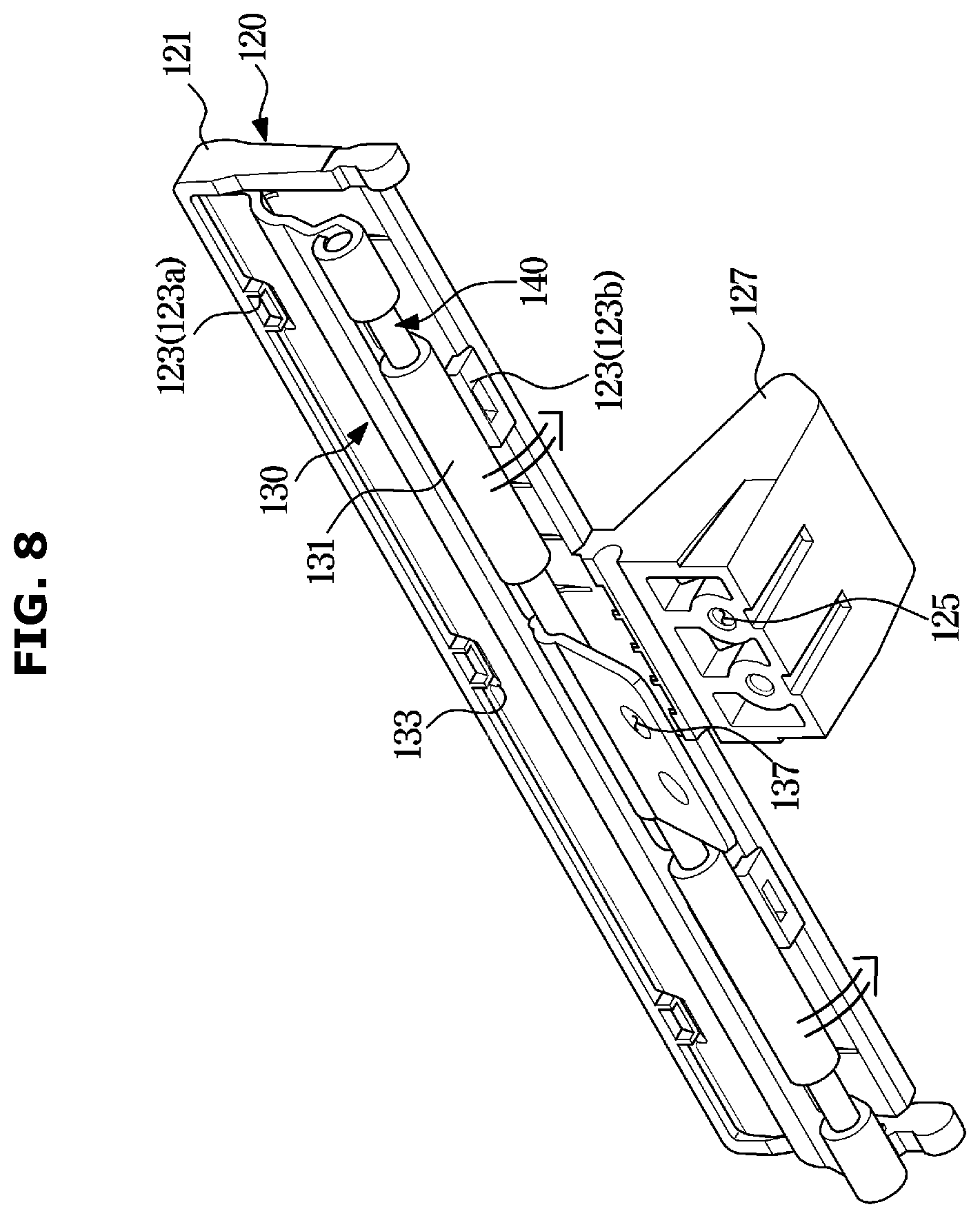 Patent US12410967 Figure 8 – Door opening device and refrigerator having the same