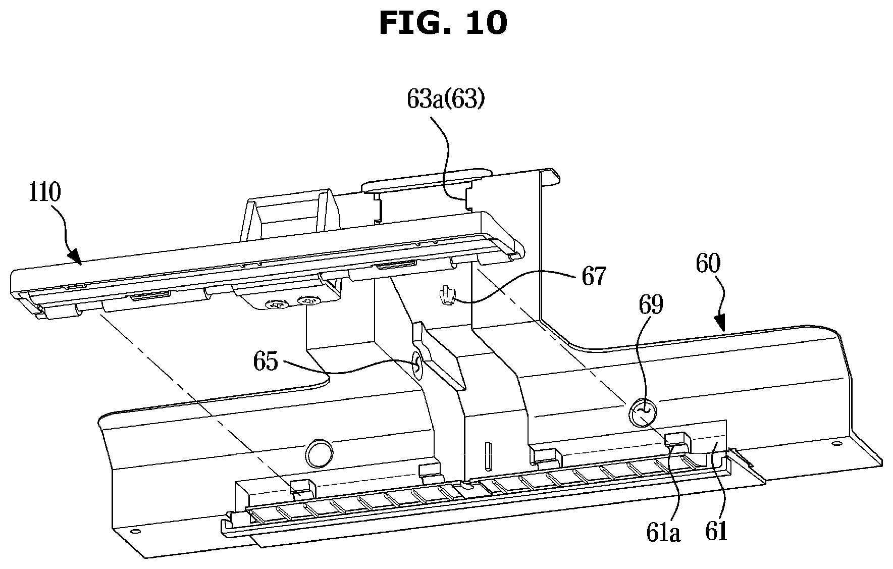 Patent US12410967 Figure 10 – Door opening device and refrigerator having the same