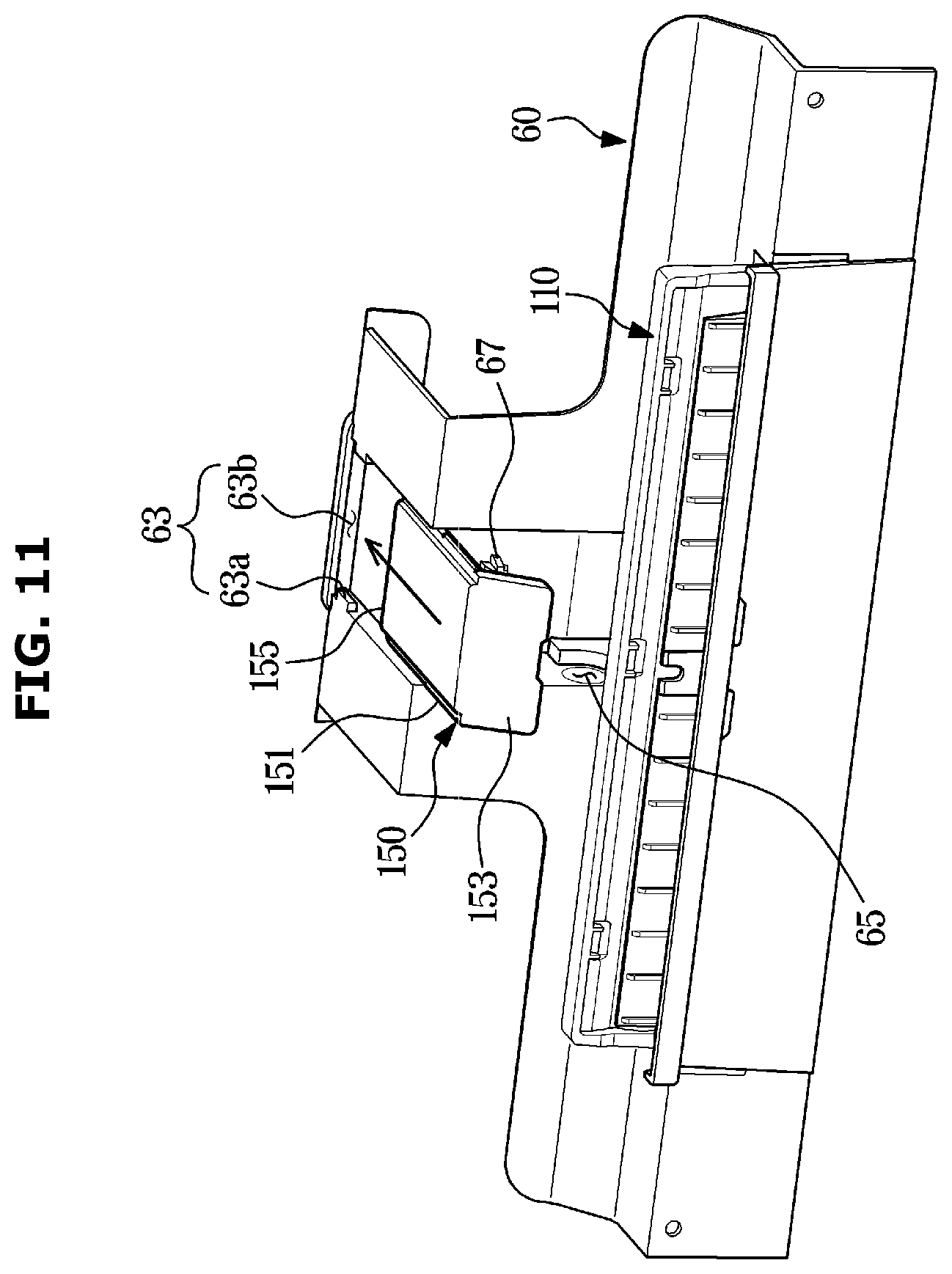 Patent US12410967 Figure 11 – Door opening device and refrigerator having the same