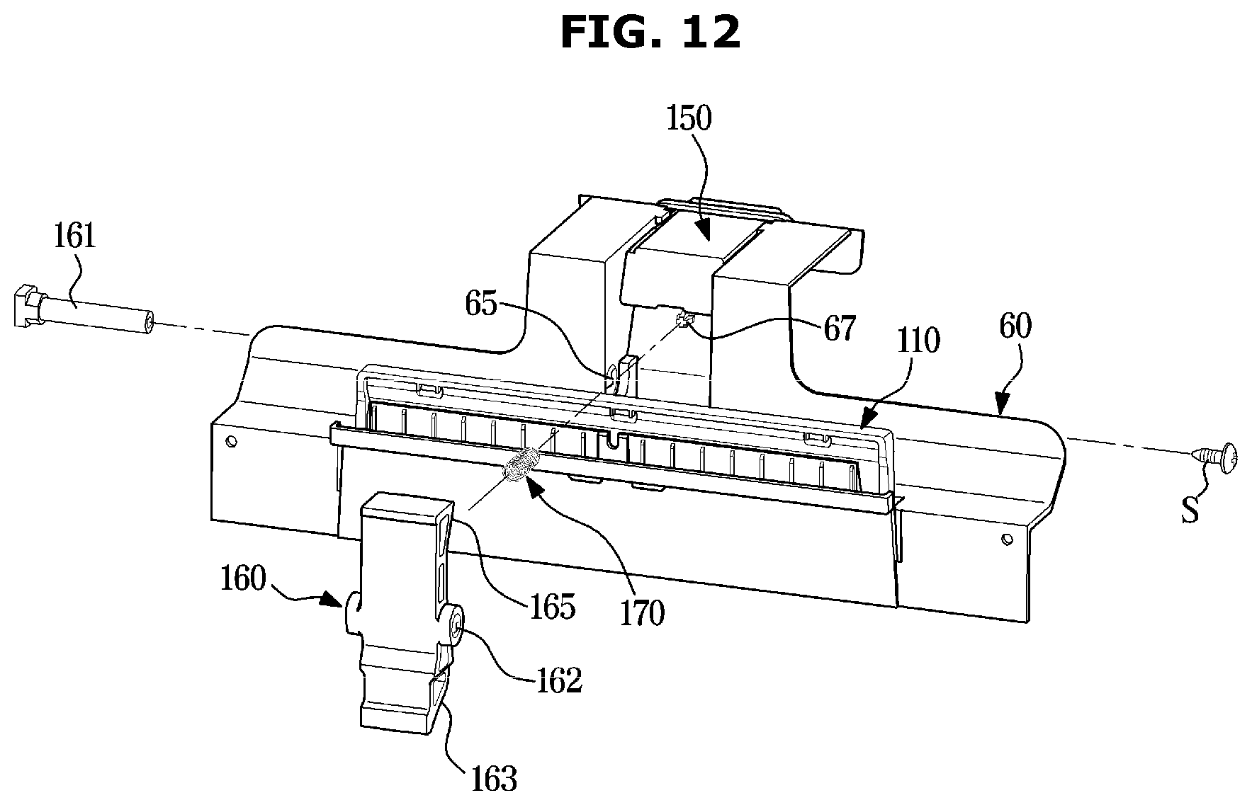 Patent US12410967 Figure 12 – Door opening device and refrigerator having the same