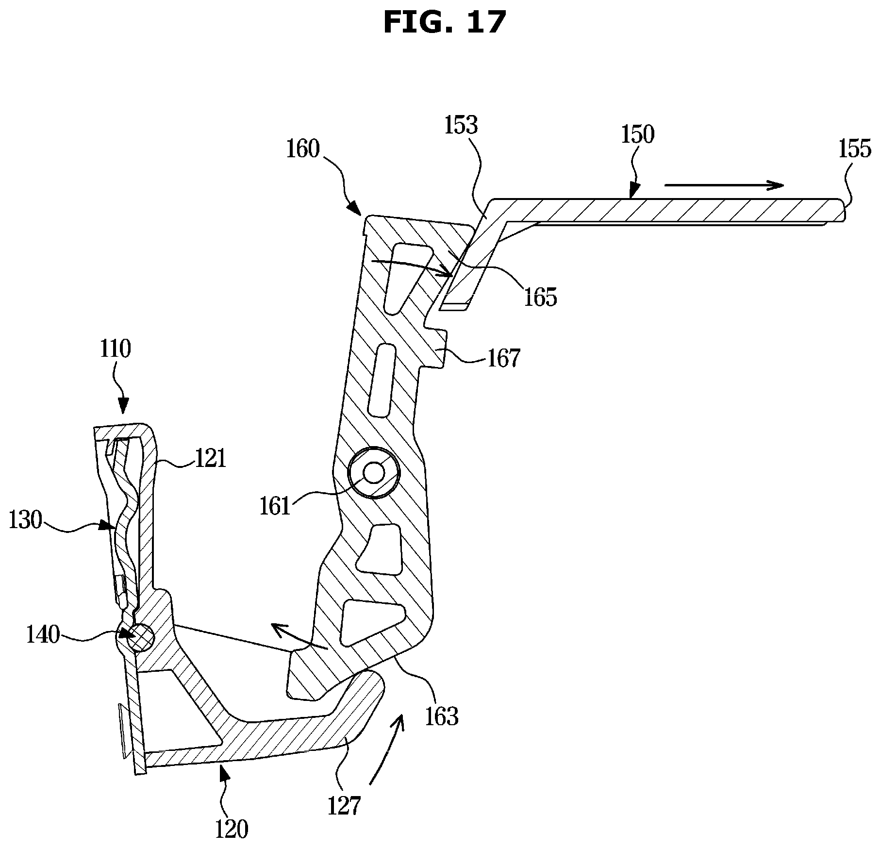 Patent US12410967 Figure 17 – Door opening device and refrigerator having the same