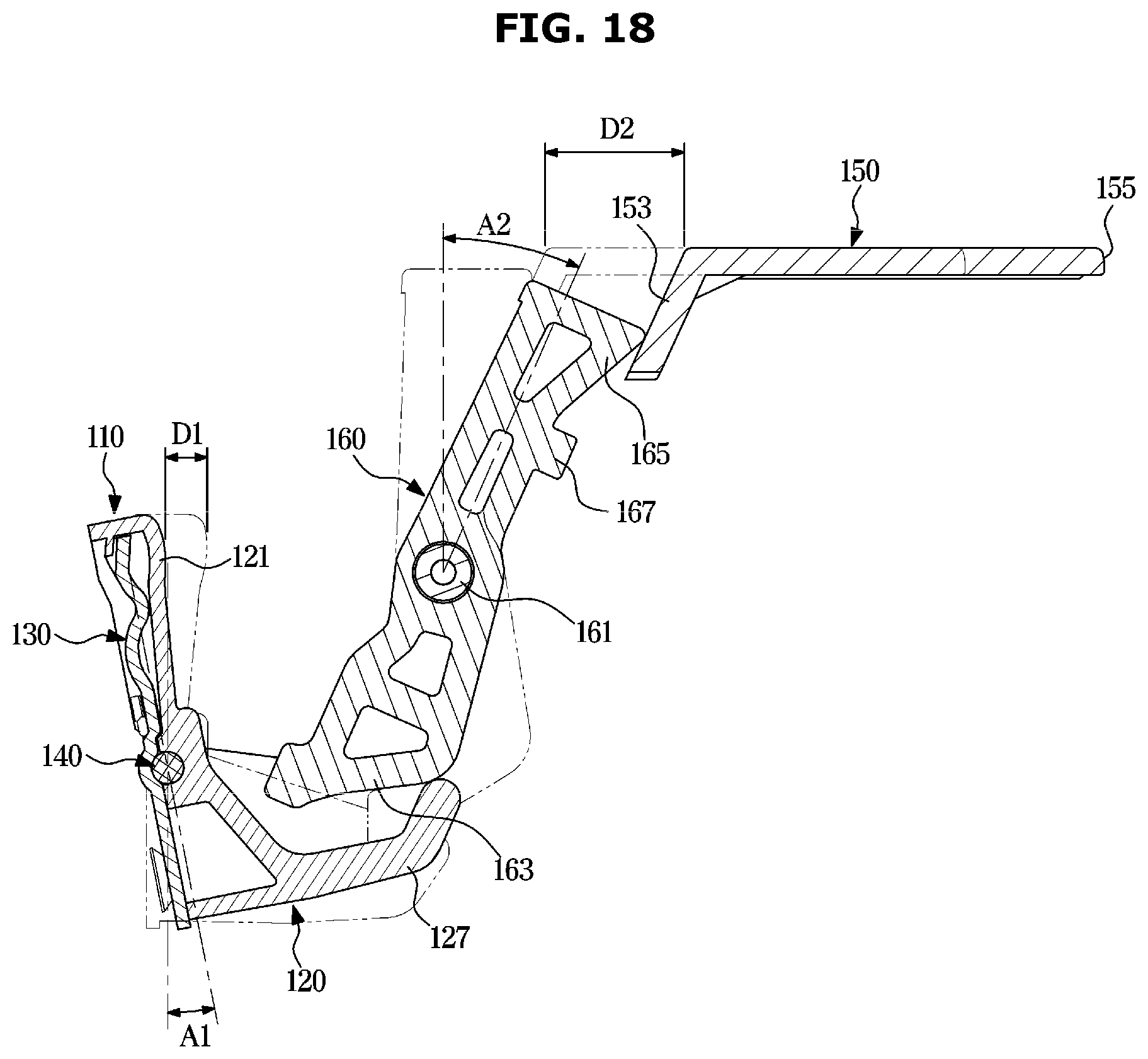 Patent US12410967 Figure 18 – Door opening device and refrigerator having the same