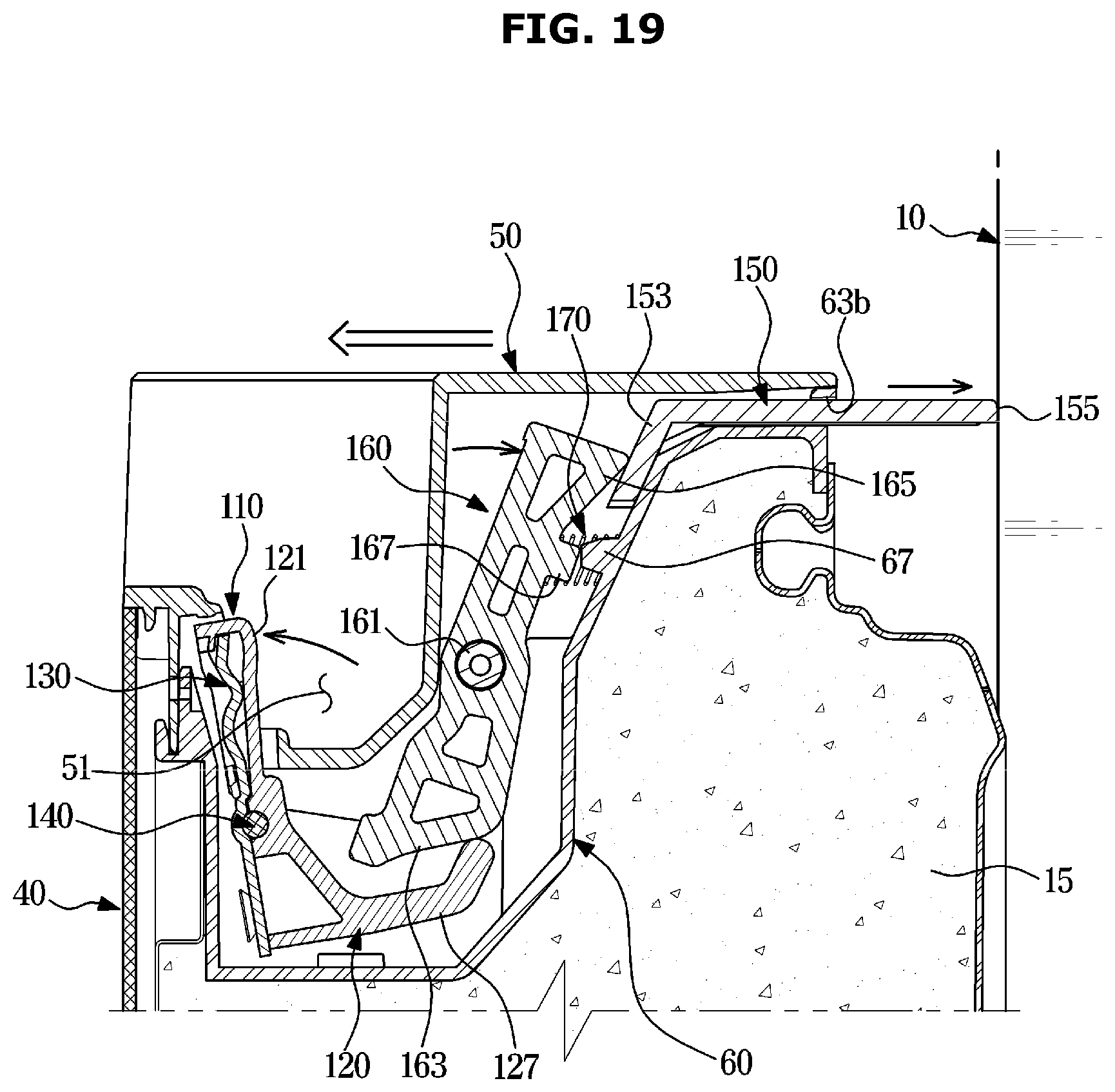 Patent US12410967 Figure 19 – Door opening device and refrigerator having the same