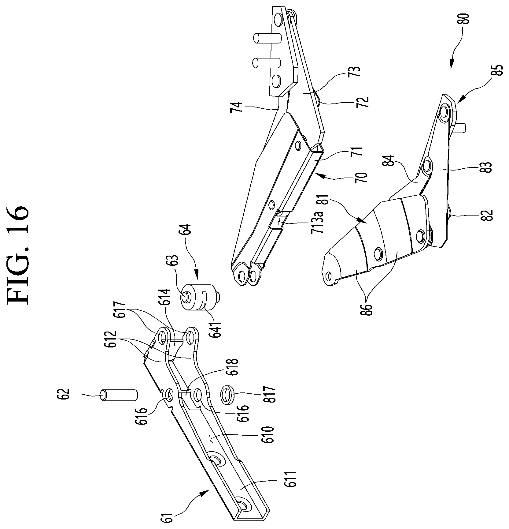 Patent US12410969 Figure 14 – Multi-joint link hinge and refrigerator having the same