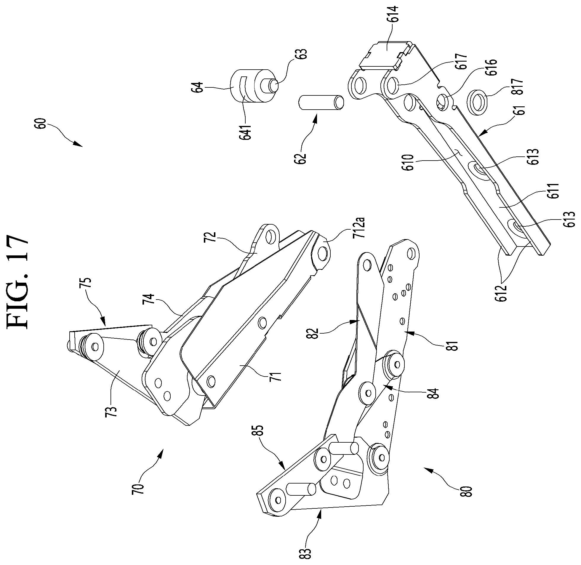 Patent US12410969 Figure 15 – Multi-joint link hinge and refrigerator having the same