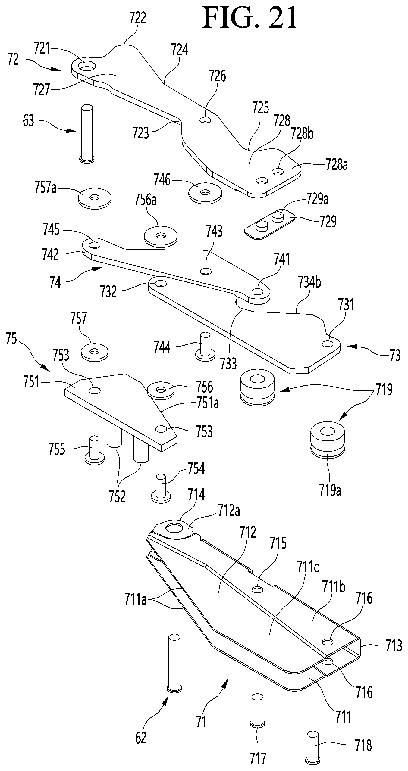 Patent US12410969 Figure 19 – Multi-joint link hinge and refrigerator having the same