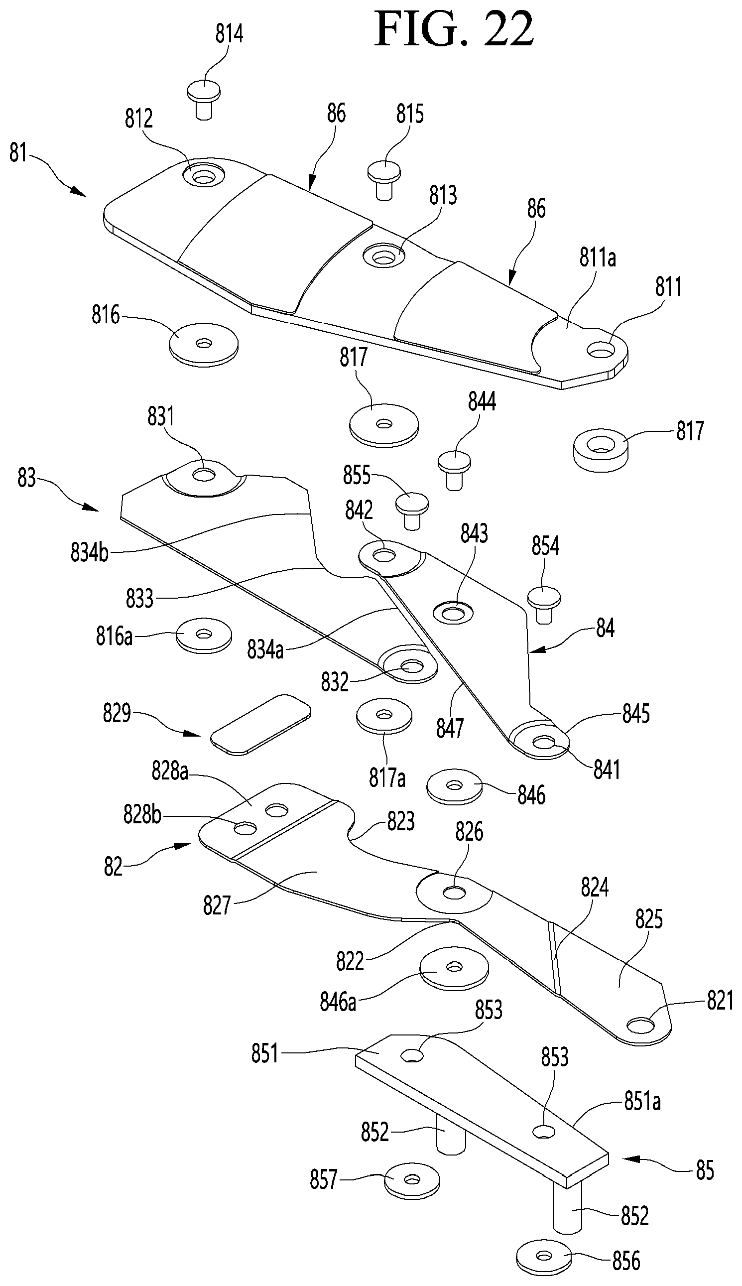 Patent US12410969 Figure 20 – Multi-joint link hinge and refrigerator having the same