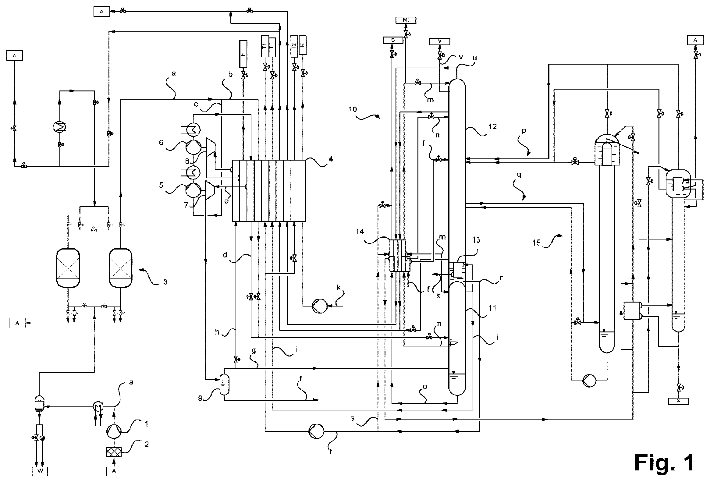 Patent US12410974 — Method for obtaining one or more air products, and air fractionation plant — Figure 1