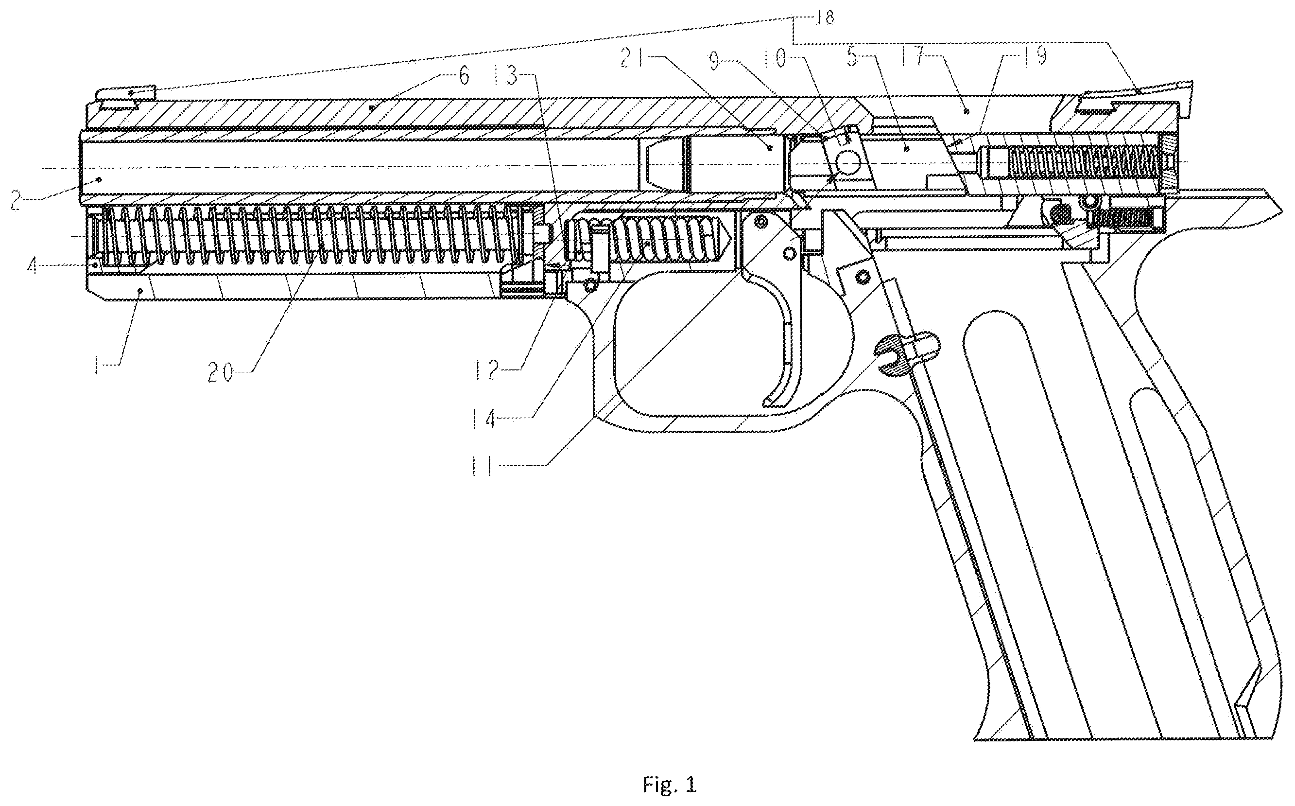 Patent US12410977 Figure 1 – Firearm