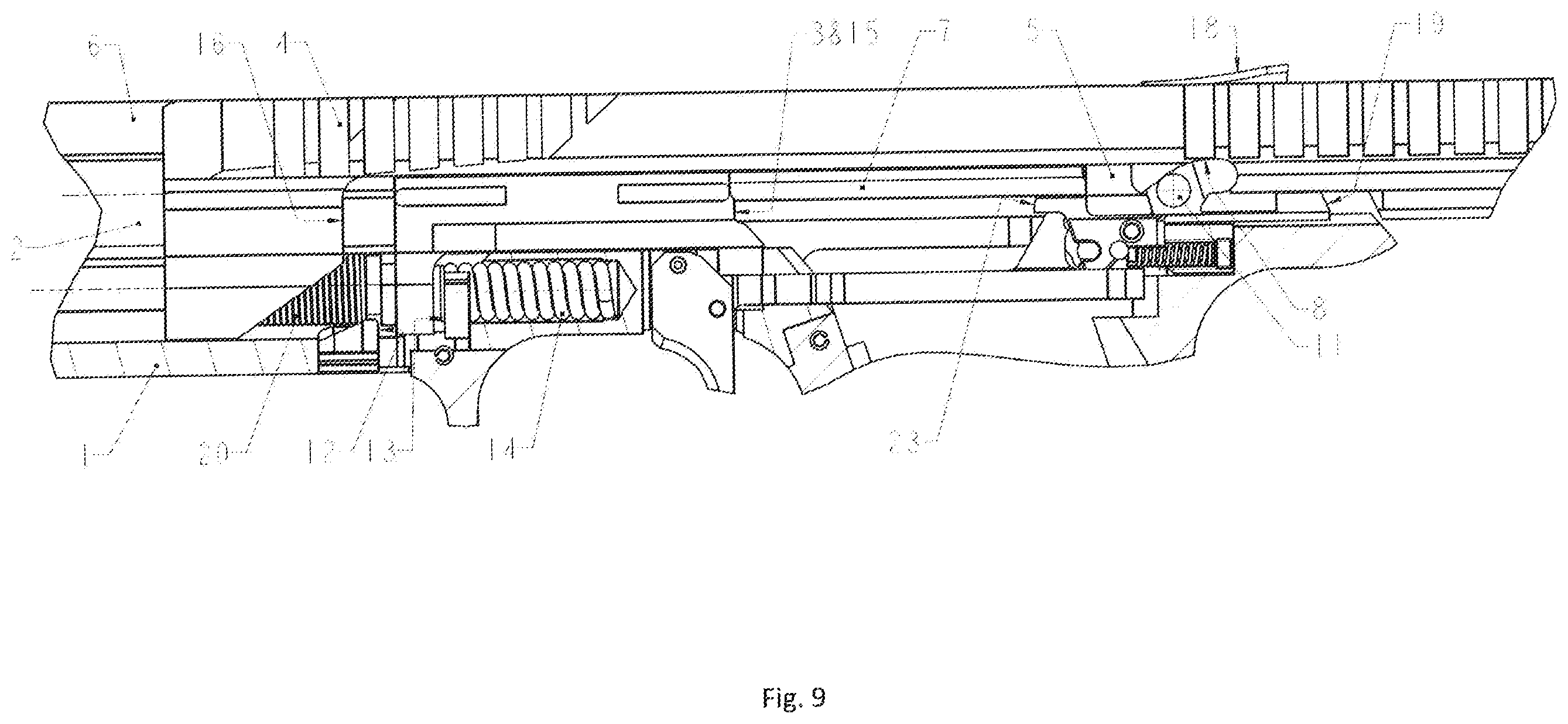 Patent US12410977 Figure 9 – Firearm