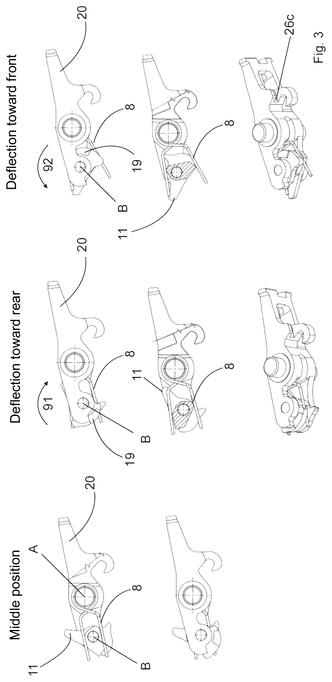 Patent US12410979 Figure 4 – Control element, breechblock stop lever, breechblock carrier, trigger, trigger assembly for an automatic weapon, and an automatic weapon equipped therewith