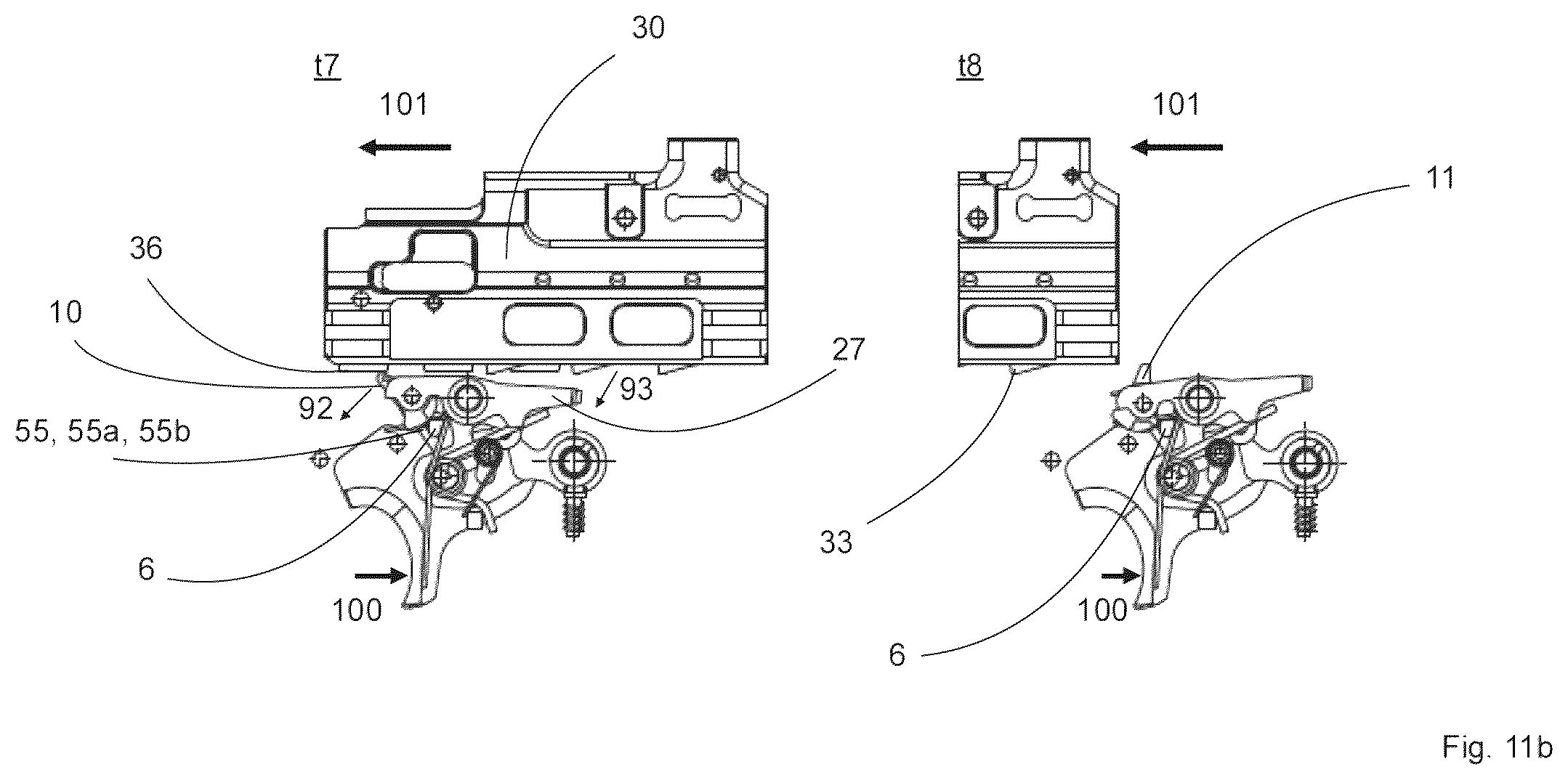 Patent US12410979 Figure 14 – Control element, breechblock stop lever, breechblock carrier, trigger, trigger assembly for an automatic weapon, and an automatic weapon equipped therewith
