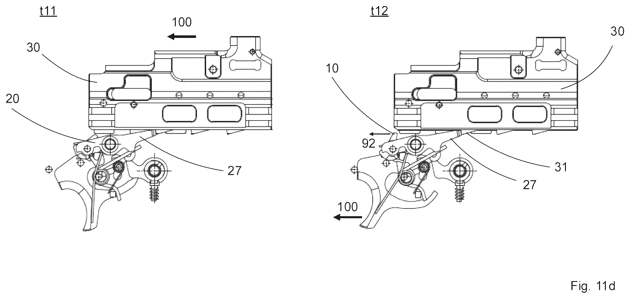 Patent US12410979 Figure 16 – Control element, breechblock stop lever, breechblock carrier, trigger, trigger assembly for an automatic weapon, and an automatic weapon equipped therewith