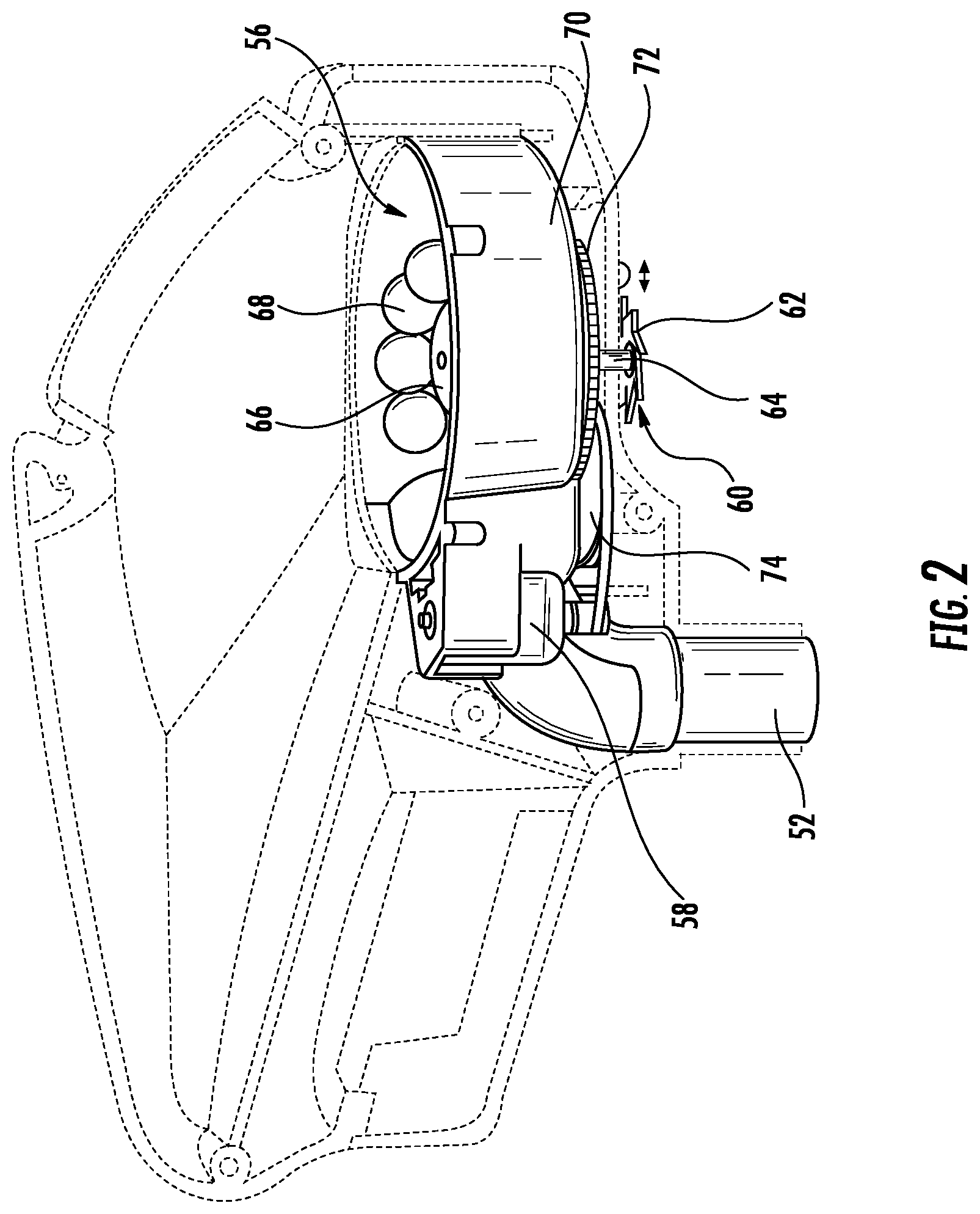 Patent US12410986 Figure 2 – Projectile loader having streamlined external body and internal opening mechanism