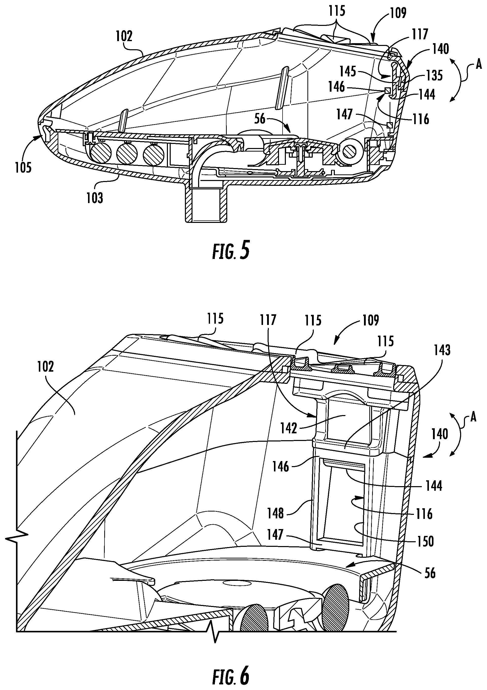 Patent US12410986 Figure 4 – Projectile loader having streamlined external body and internal opening mechanism