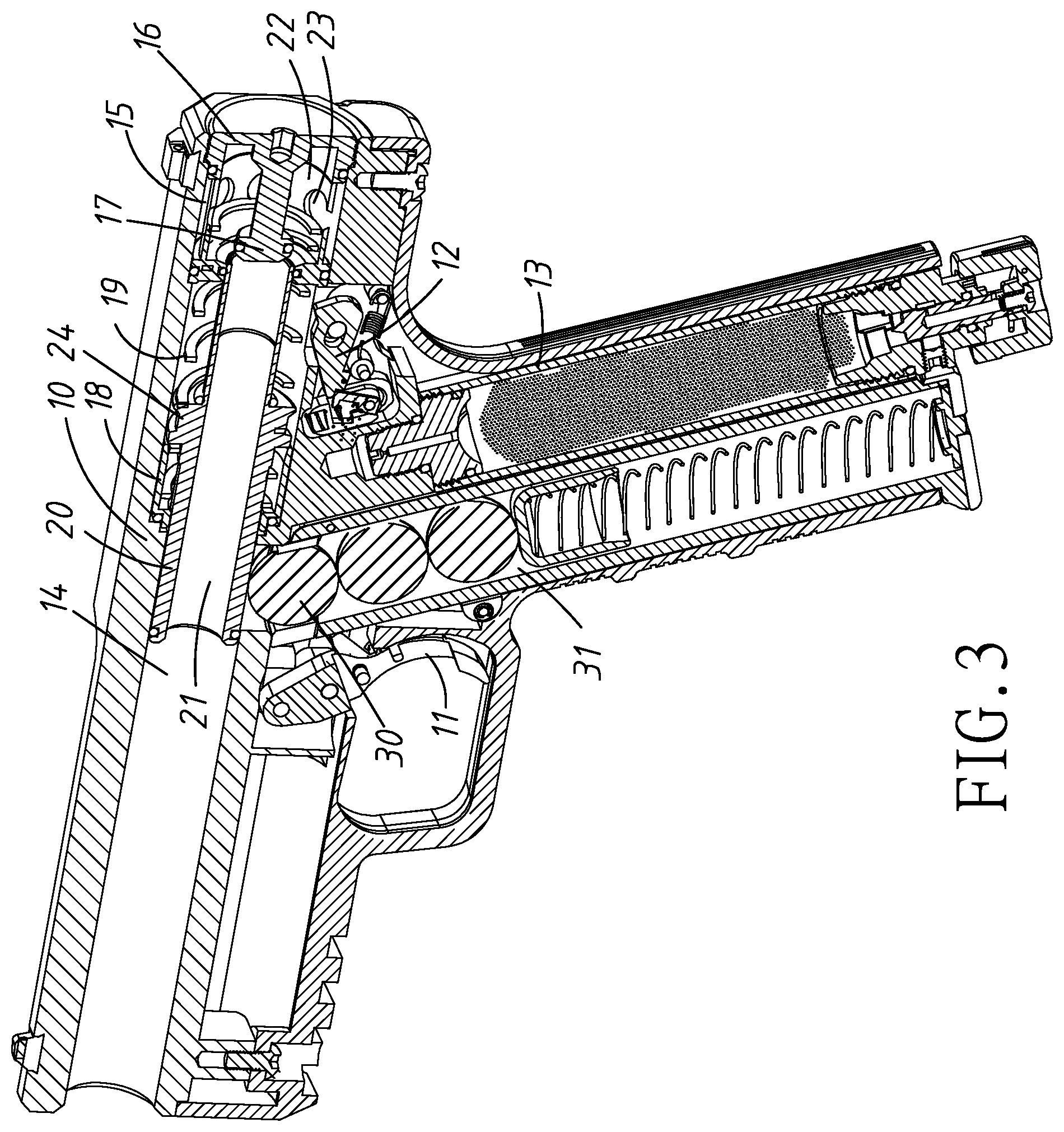 Patent US12410987 Figure 3 – Device for paintball air gun