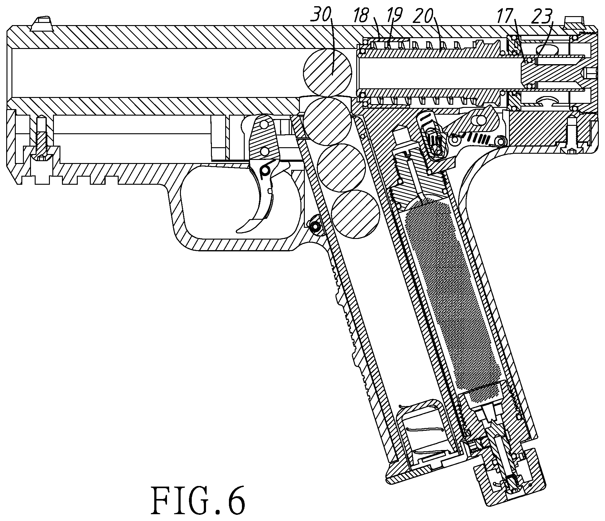 Patent US12410987 Figure 7 – Device for paintball air gun