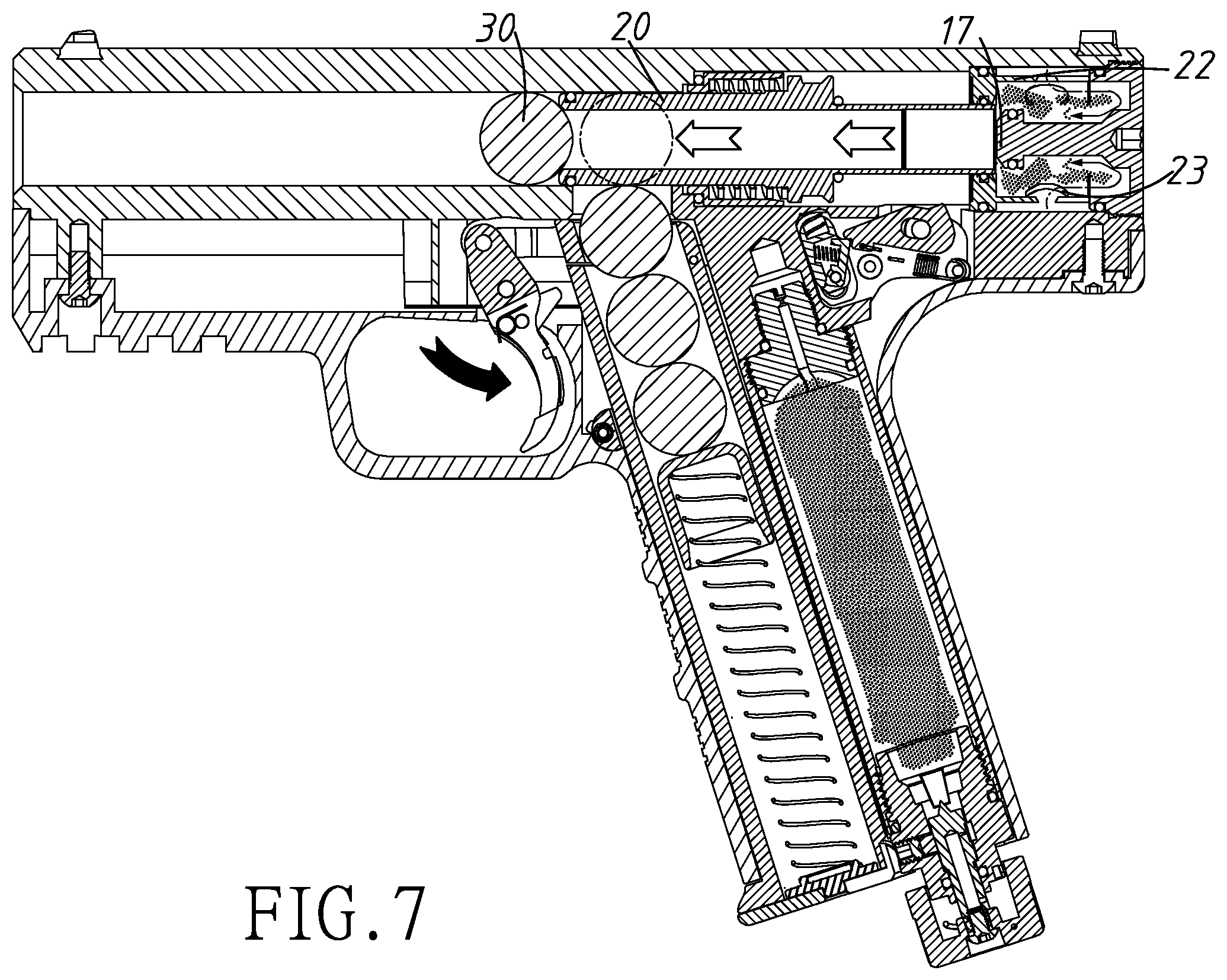 Patent US12410987 Figure 8 – Device for paintball air gun