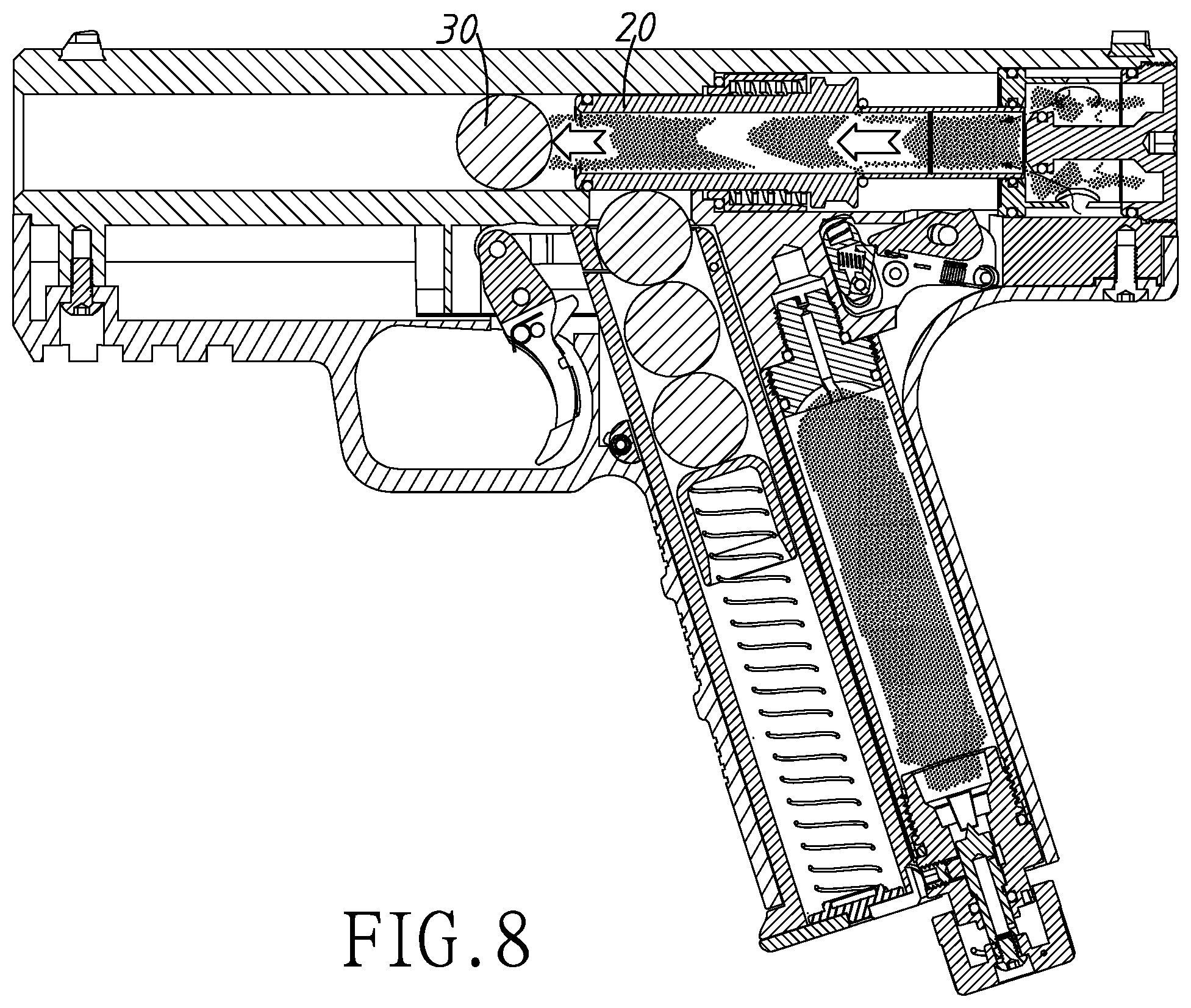 Patent US12410987 Figure 9 – Device for paintball air gun